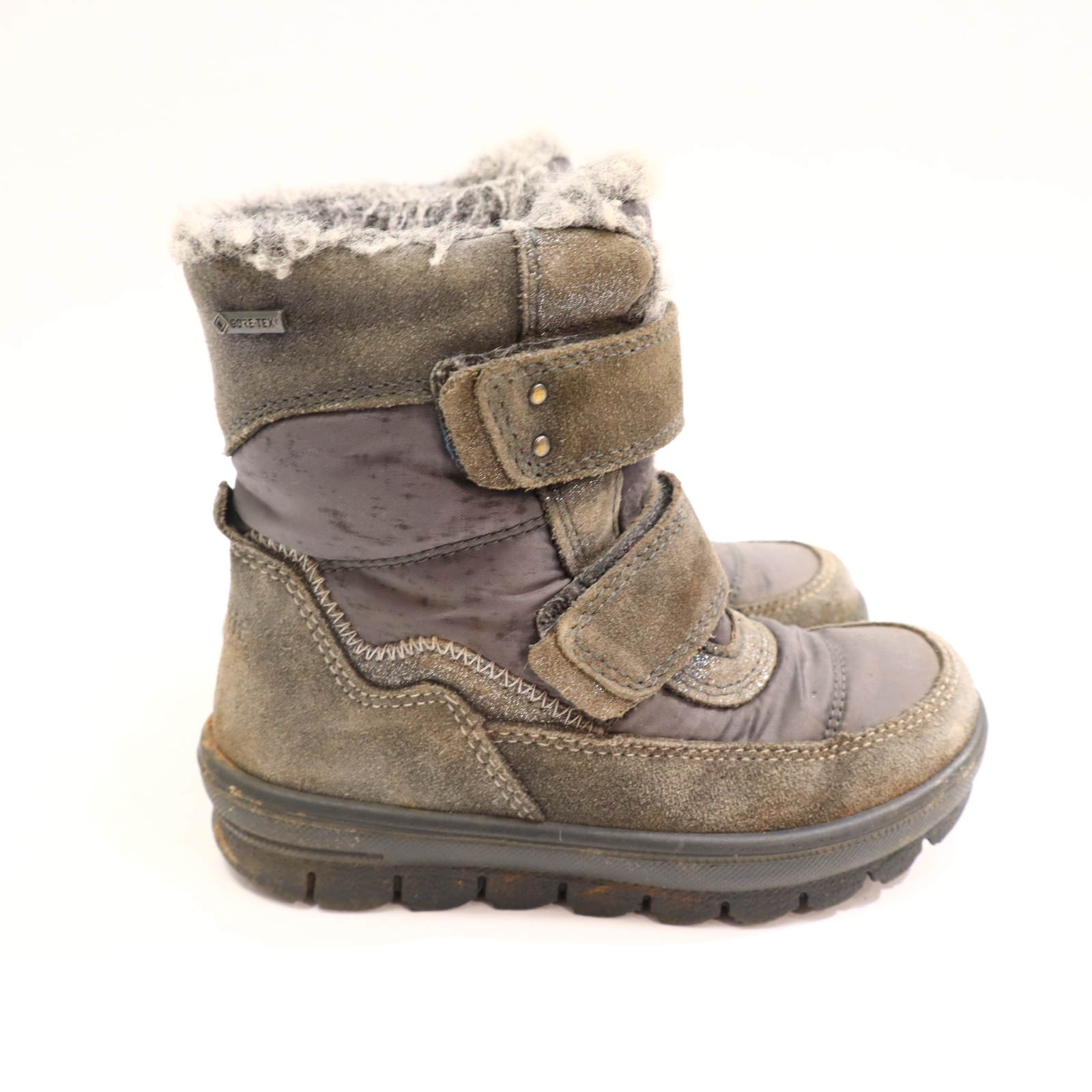 Halbschuhe SuperFit Boots/Klett 26 grau GORETEX Herbst/Winter leichte gleichmäßige Ablaufspuren gefüttert