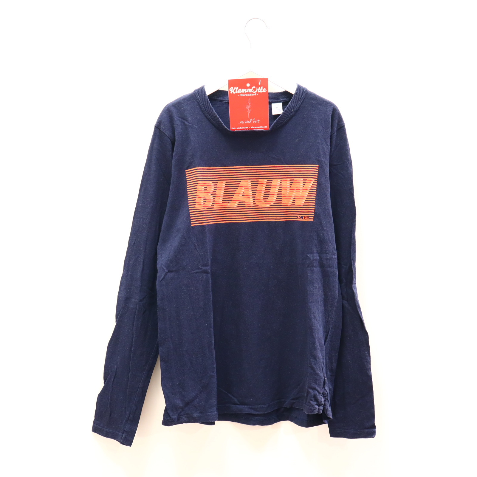 Oberteil SCOTCH & SODA Gr. 164 langarm Shirt blau Baumwolle Print