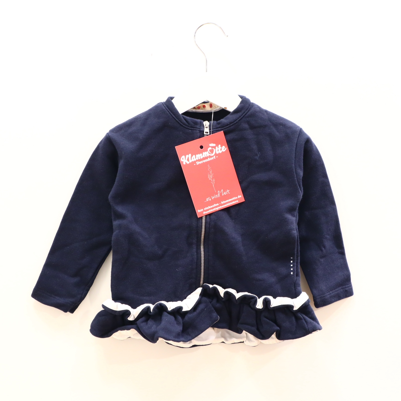 Oberteil MARNI 86 blau Volants Sweatjacke Baumwolle