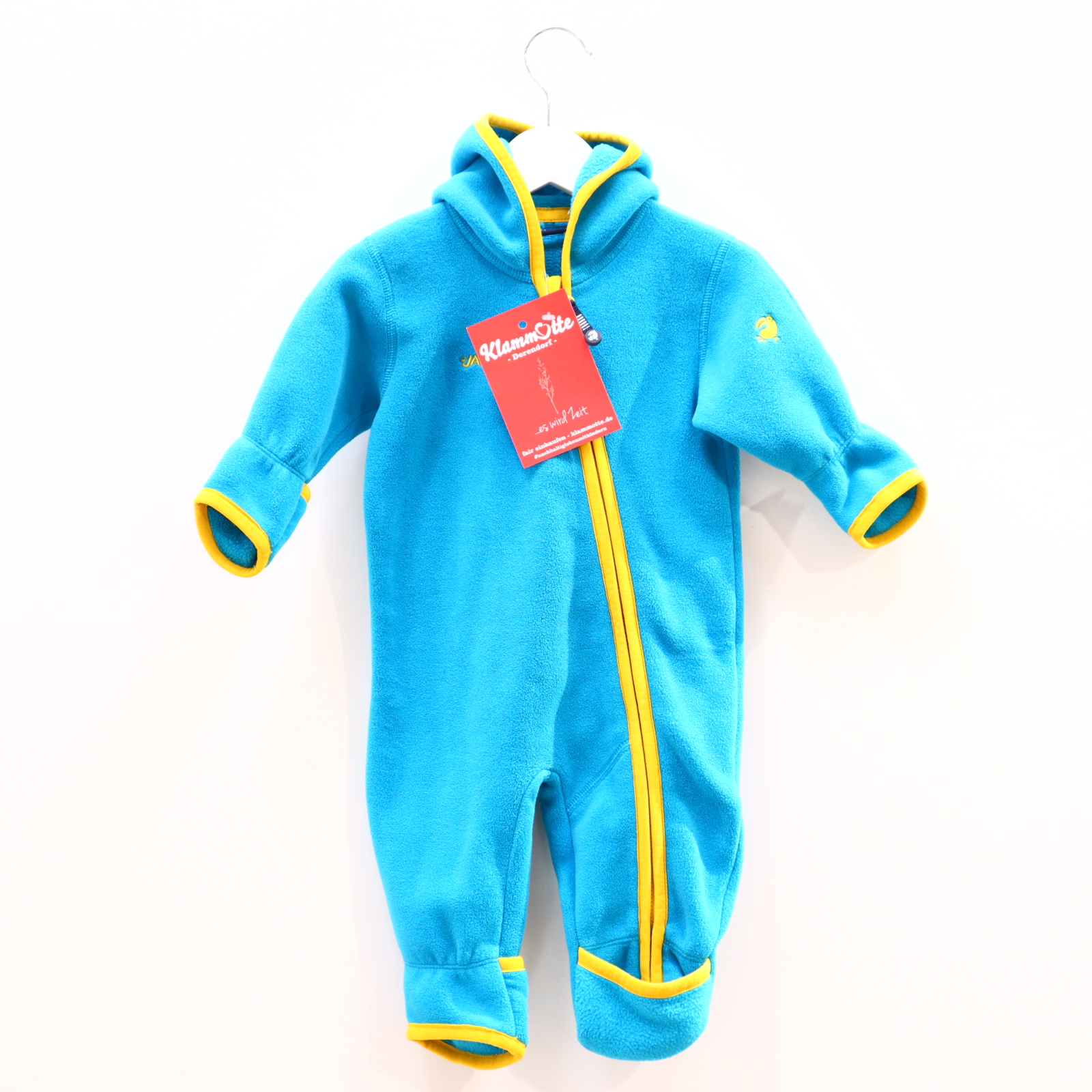 Jacken & Overalls JAKO-O Fleeceoverall 56/62 gelb/türkis Wendebündchen Logo/Stickerrei POLARTEC