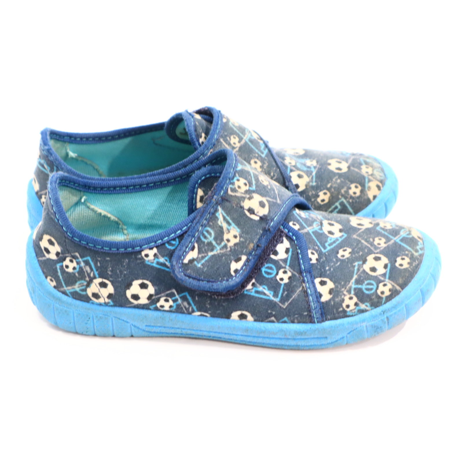 Hausschuhe/Wasserschuhe SuperFit 28 blau Klett/Pantoffel Canvas