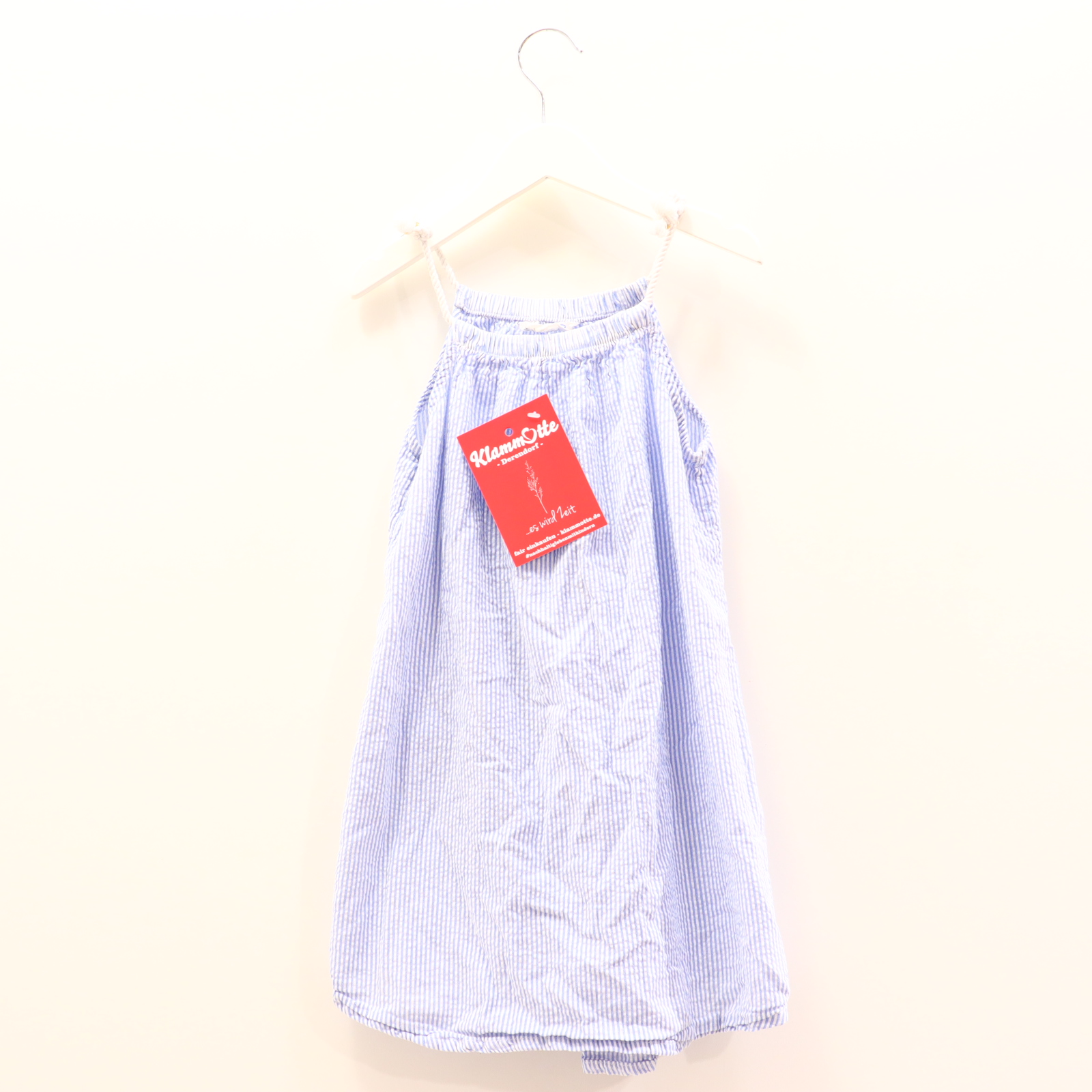 Kleider & Röcke H&M Trägerkleid 122 blau/weiß gestreift Seersucker