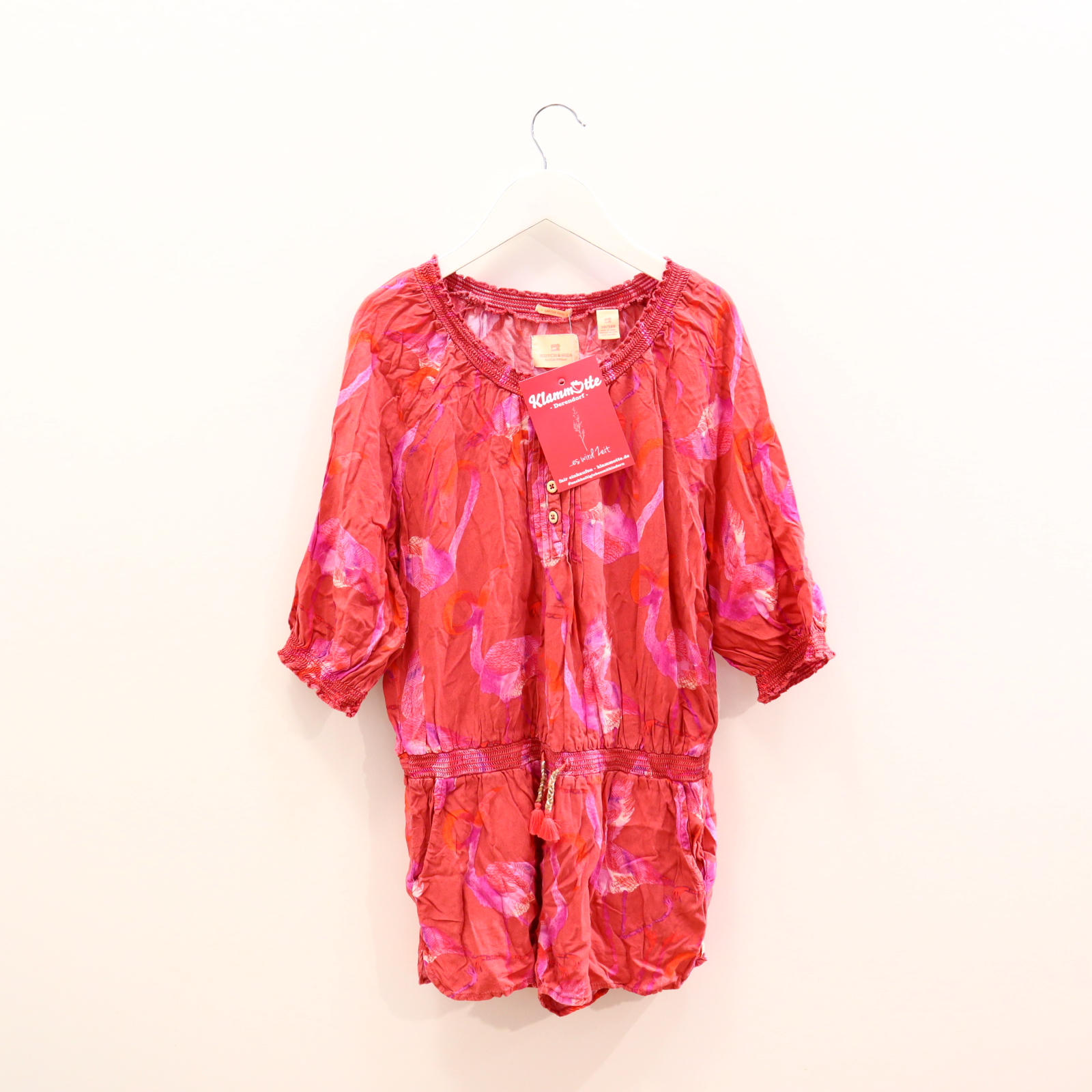 Kleider & Röcke SCOTCH & SODA Jumpsuit 140 bunt/rot Alloverprint Knopfleiste