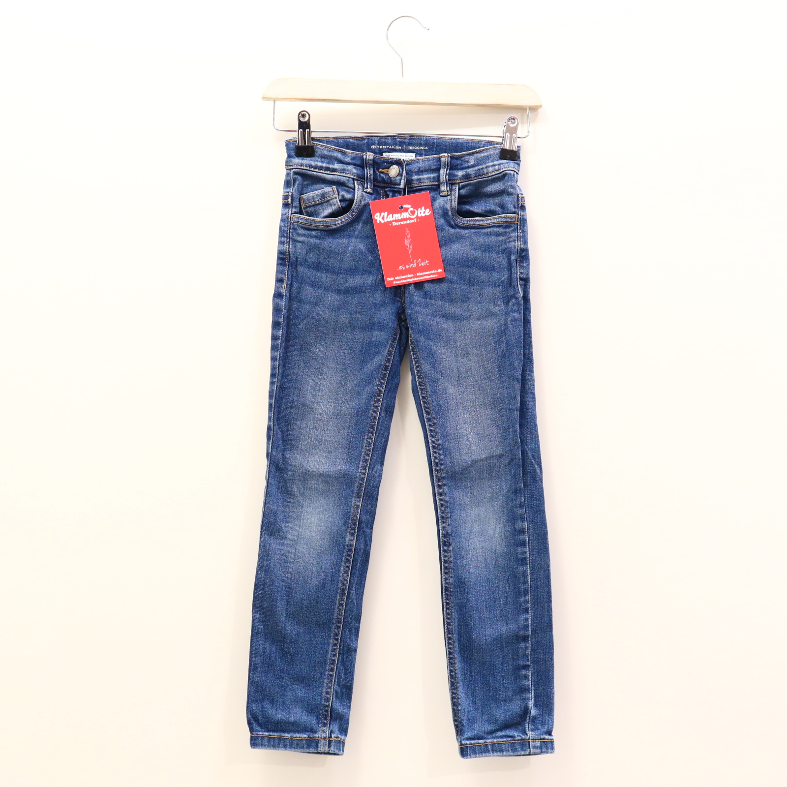 Hose TOM TAILOR Jeans/Tregging 122 blau Denim Reißverschluß/Schiebeknopf/verstellb. Bund