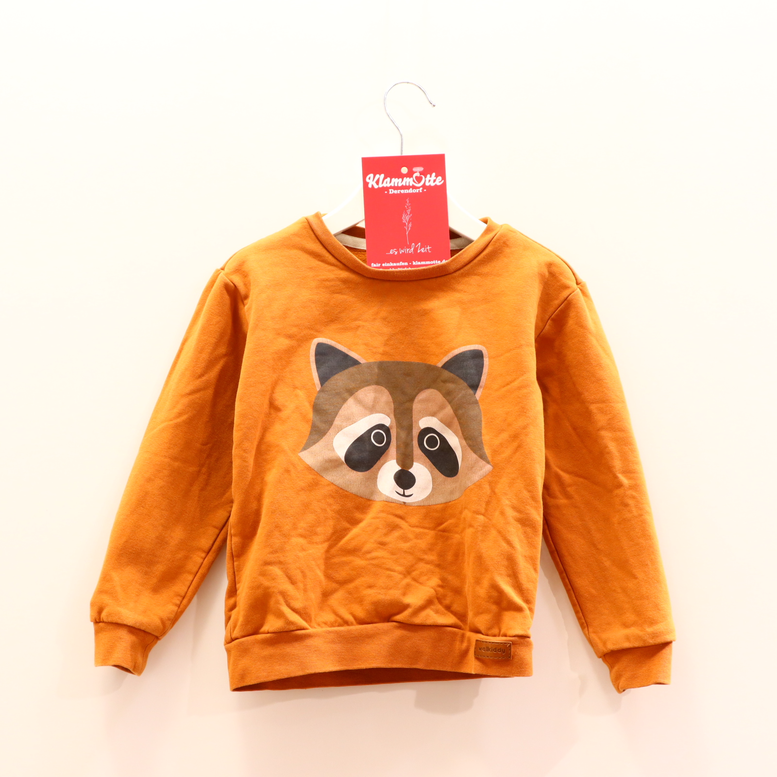 Oberteil walkiddy Gr. 110 Sweatshirt karamell Biobaumwolle/Elasthan Applikation/Logo/Print