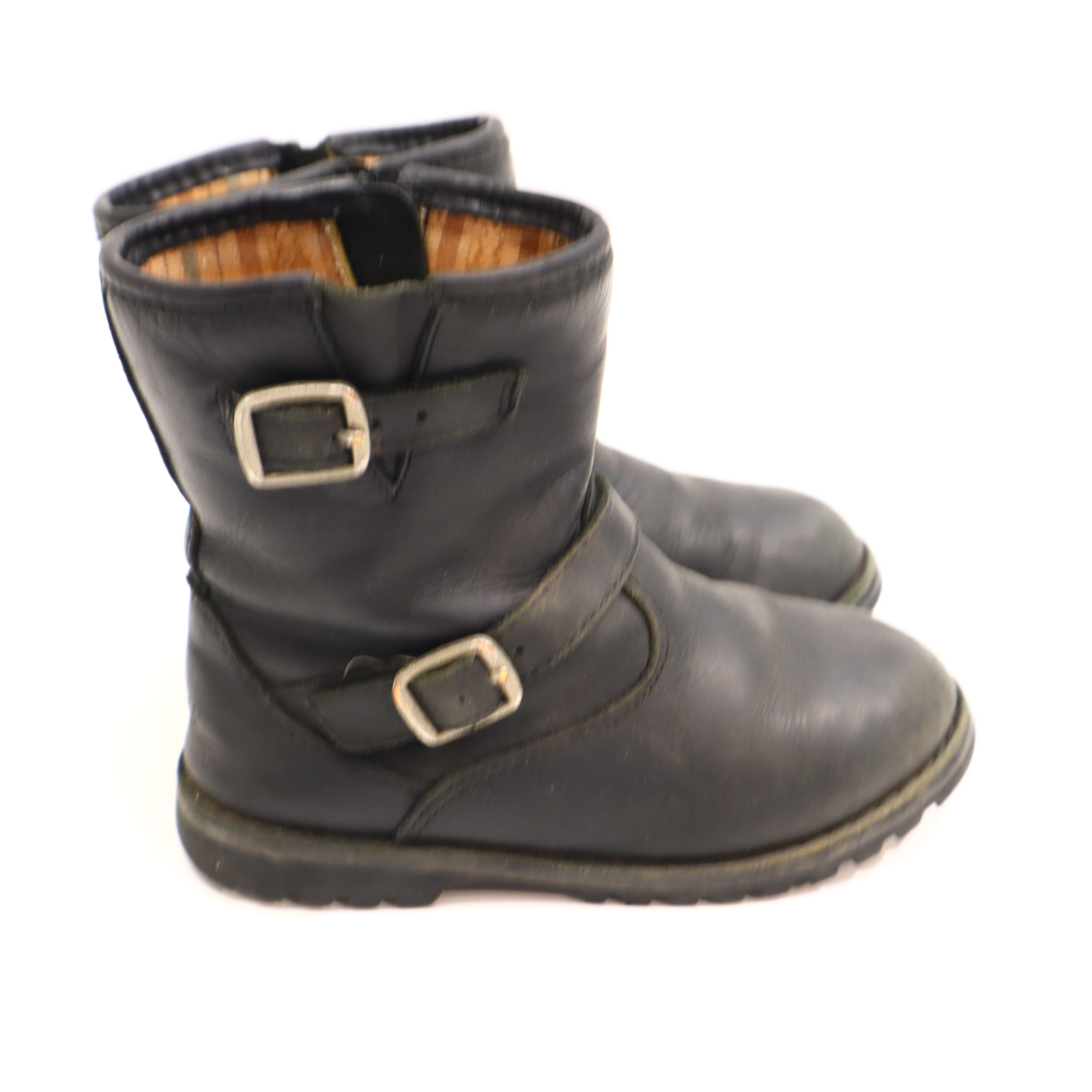 Stiefel UGG 26 schwarz Leder Stieffeletten leichter gleichmäßiger Sohlenabrieb