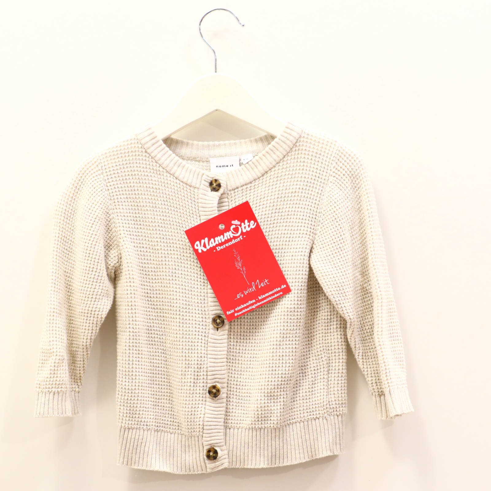 Oberteil name it 74 creme Rippstrick Strickjacke Bio-Baumwolle