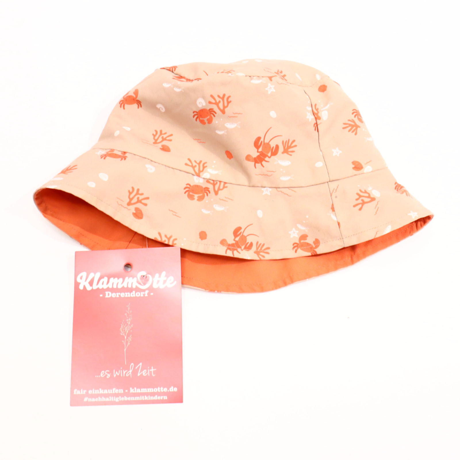 Oberteil LITTLE DUTCH 62/68/74/80 grau/ocker Alloverprint Sommerhut Bio-Baumwolle/recyclter Polyester wendbar Frühjahr/Sommer