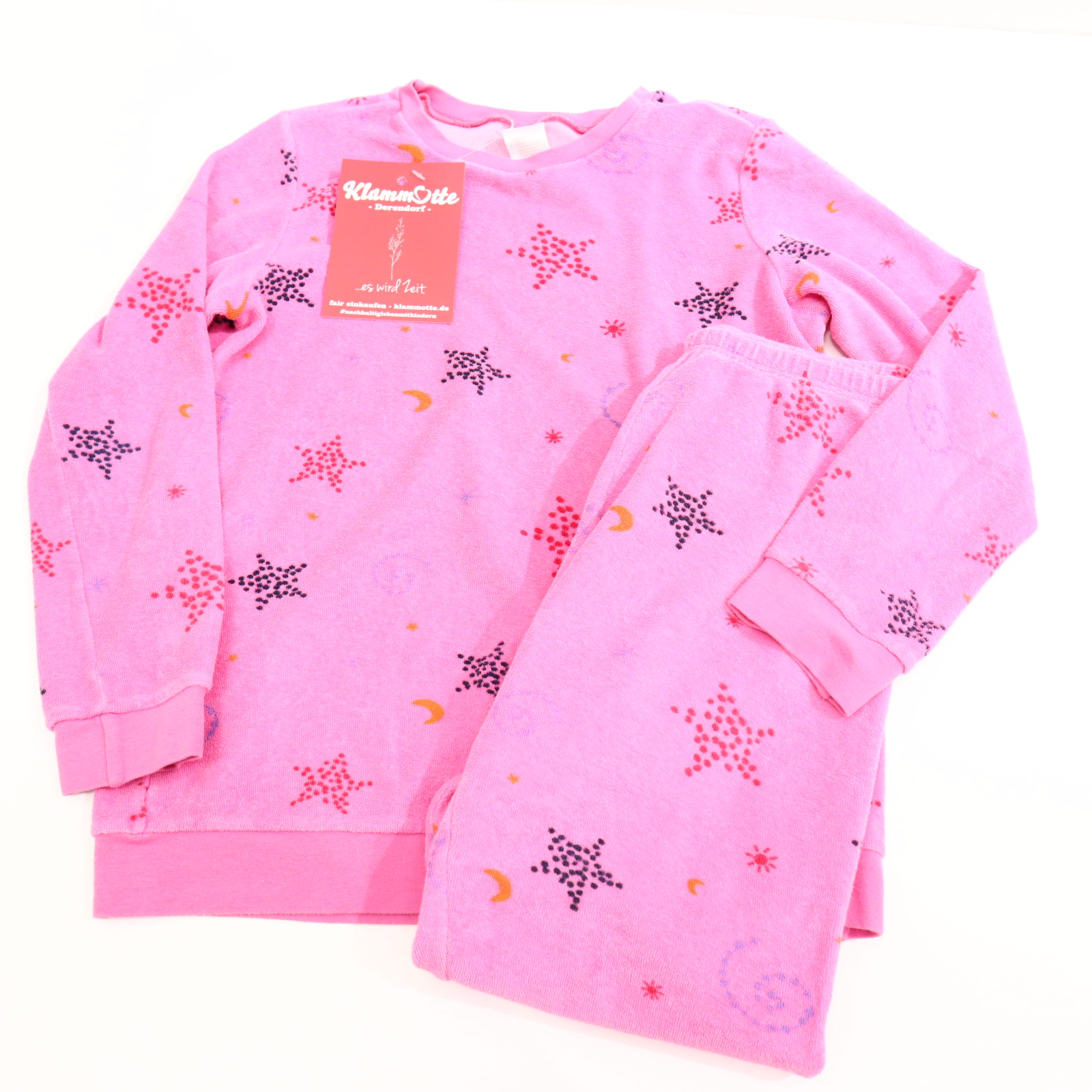 Oberteil SCHIESSER 128 pink Alloverprint Schlafkleidung/2-teiler Biobaumwolle/Frottee/Polyester