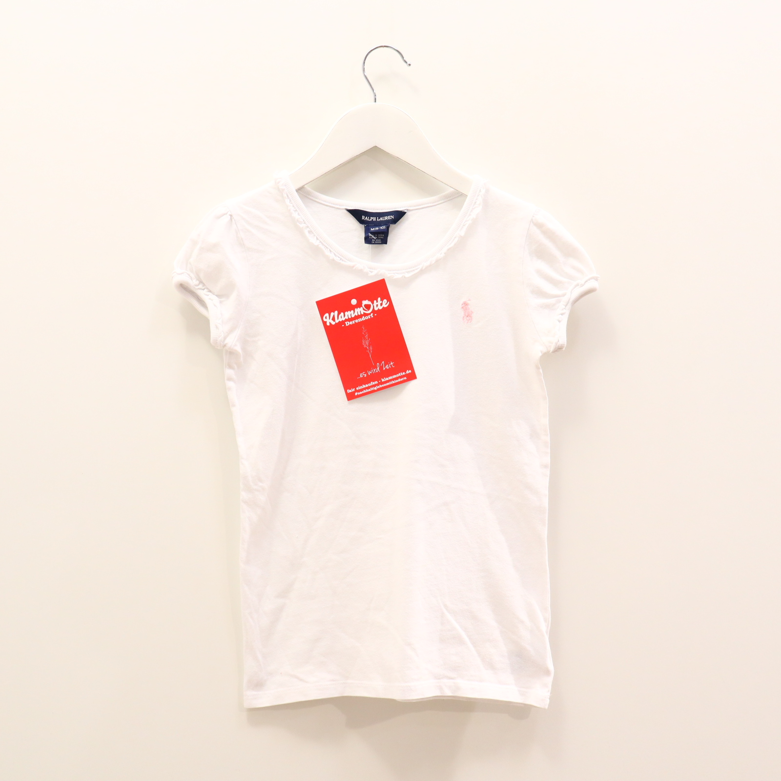 Oberteil RALPH LAUREN 128/134/140 weiß Logo/Stickerei kurzarm Shirt Baumwolle