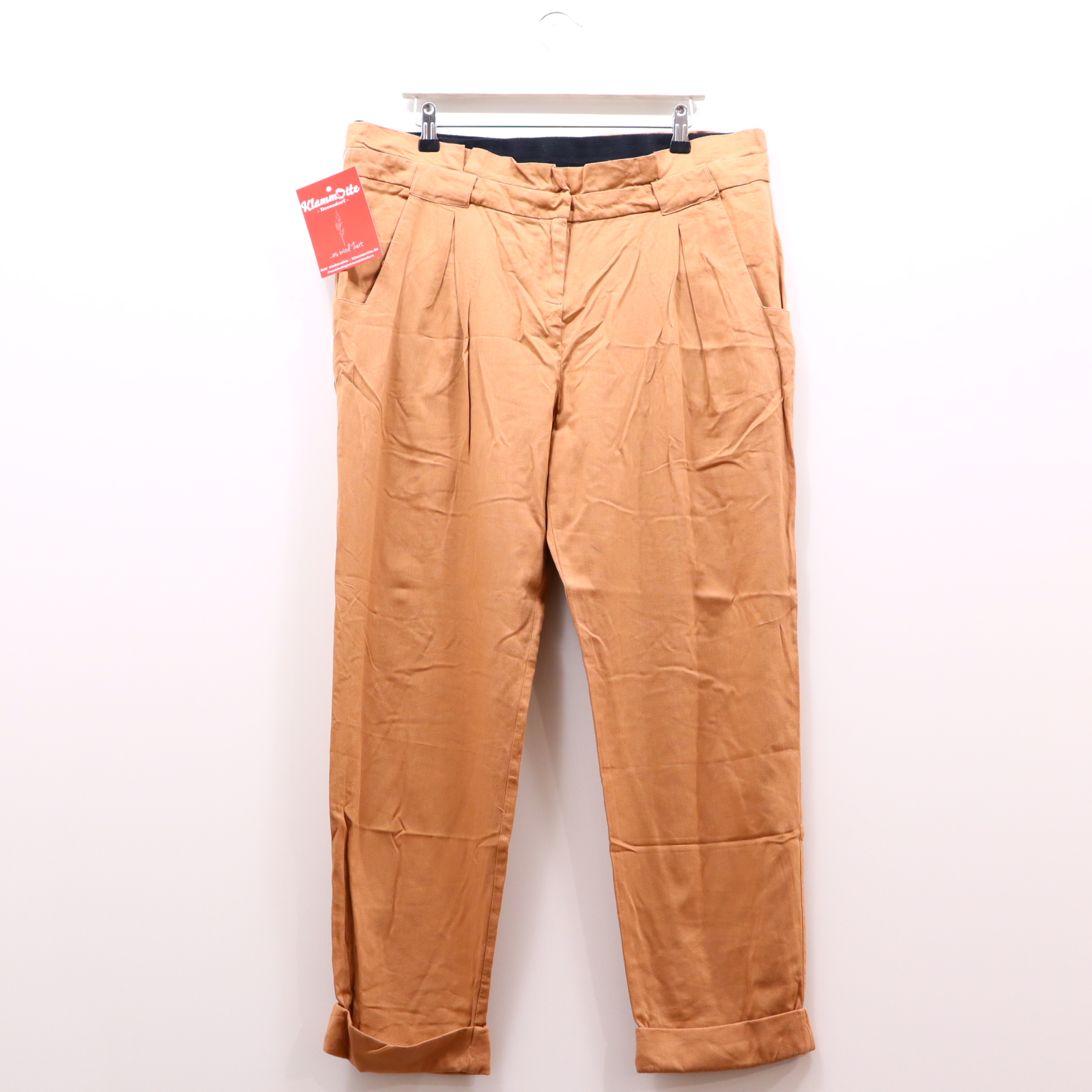 Hose TOPSHOP 44 Chino braun Baumwolle/Viskose Low rib