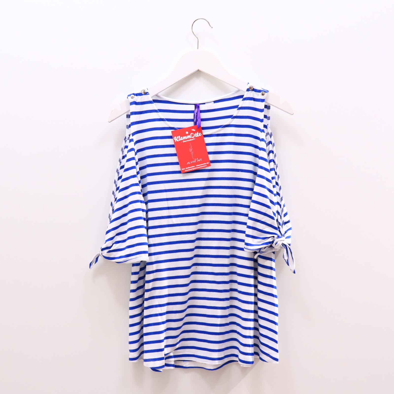 Shirt Seraphine L/42/44 blau/weiß Elasthan/Viskose gestreift Top