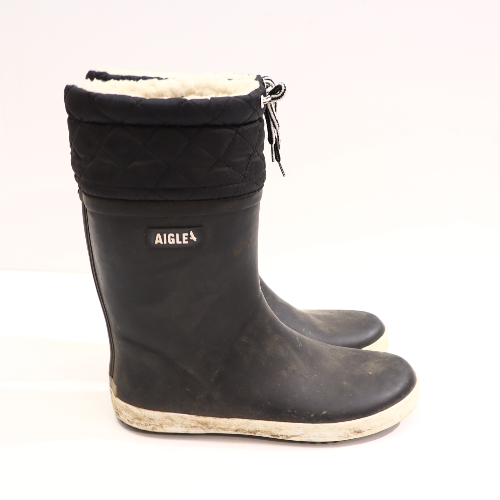 Gummistiefel AIGLE 37 schwarz Naturkautschuk gefüttert