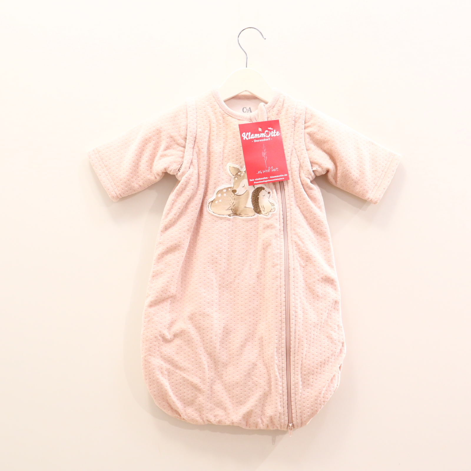 Schlafsack C&A 2-3 Mon./60 cm rosa Applikation Nicki Winter/3.5 TOG abnehmb. Ärmel