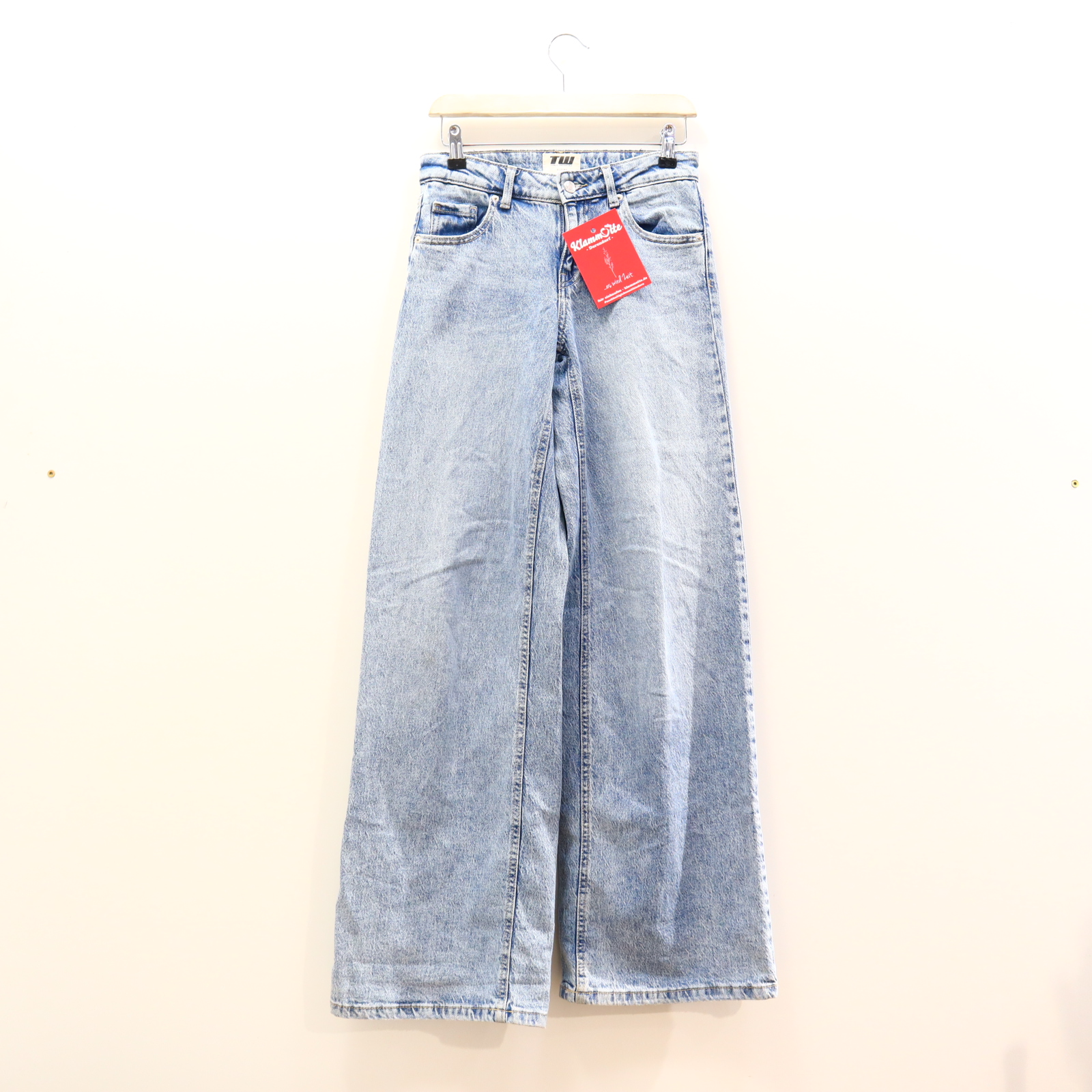 Hose TALLY WEIJL Jeans 164 blau Denim Knopf/Reißverschluß Wide Leg 32