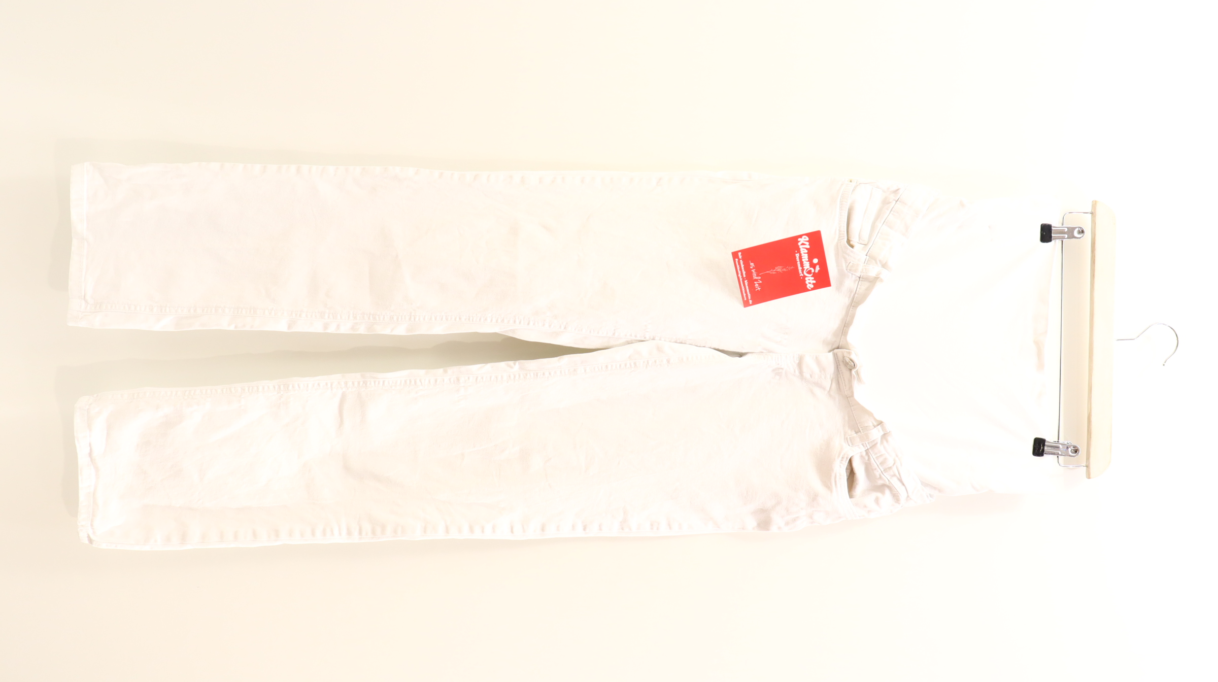 Hose ESPRIT 38 Jeans weiß denim Straight High rib/verstellbar