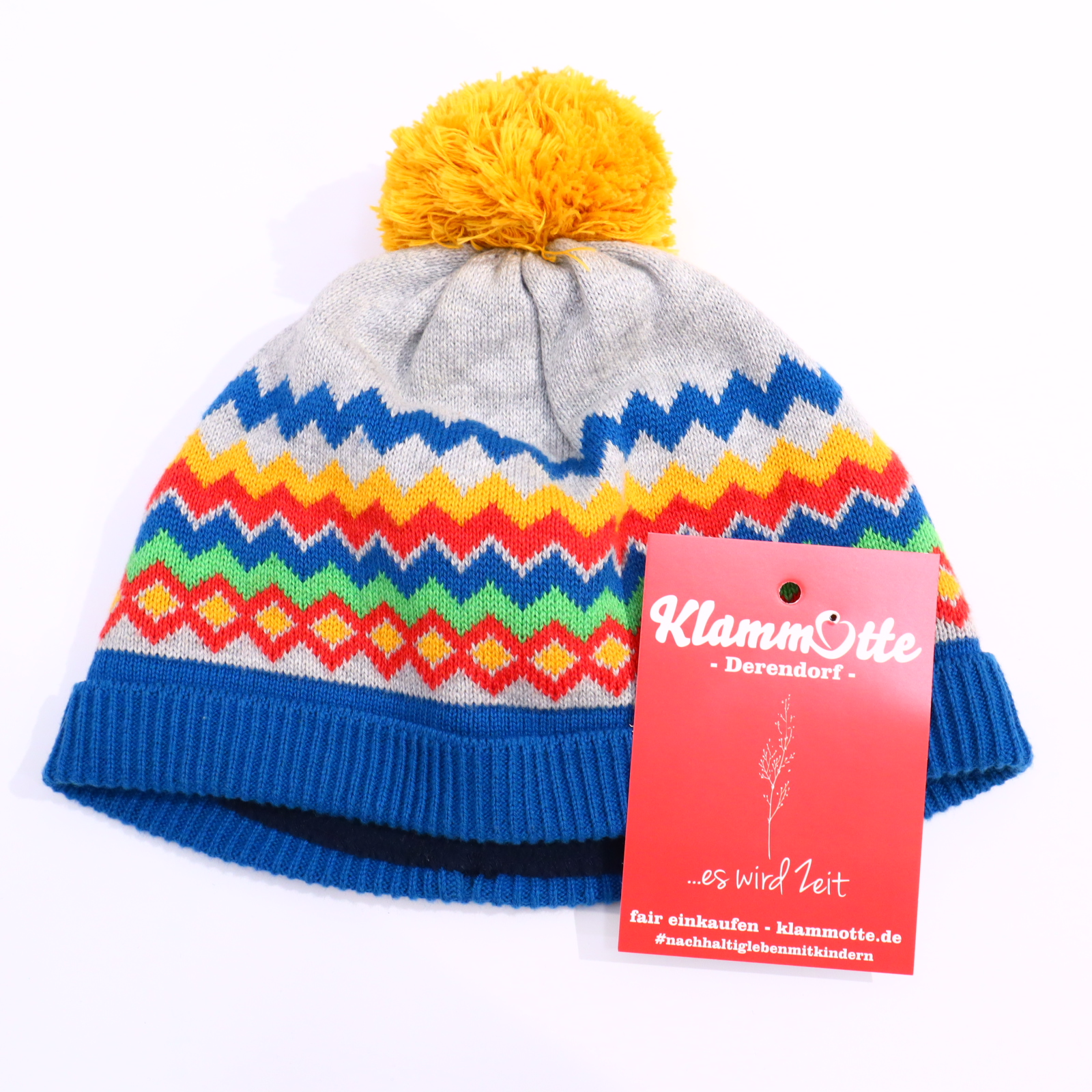 Oberteil frugi 55 bunt/grau/Petrol Biobaumwolle/Strick Muster Fleecefutter