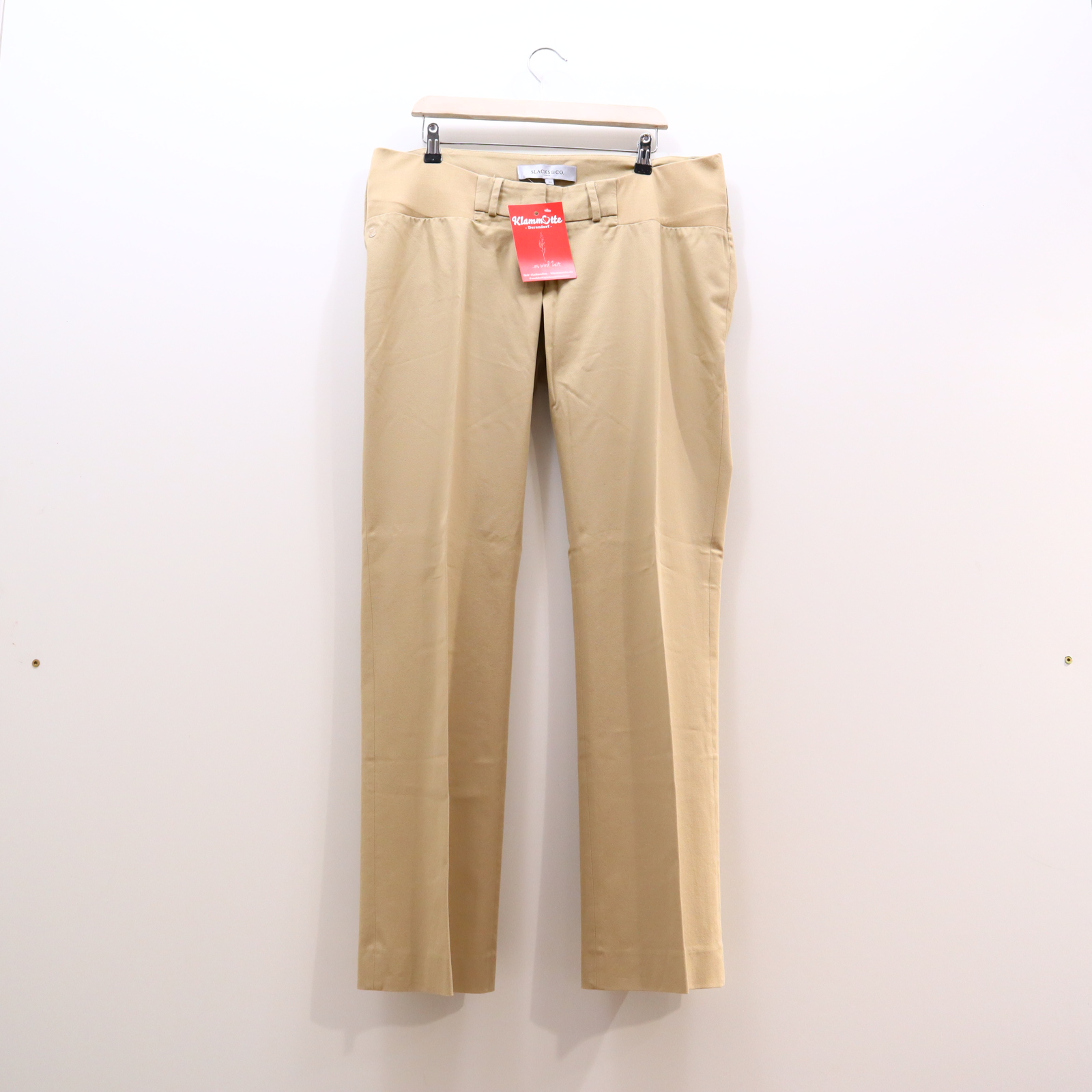 Hose SLACKS & CO 42 sand LYCRA/Polyester/Wolle Low rib W32