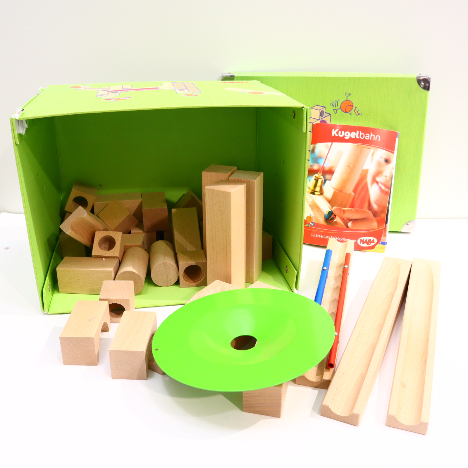 andere Kugelbahn HABA Holz/Metall mit Aufbewahrungskiste!
