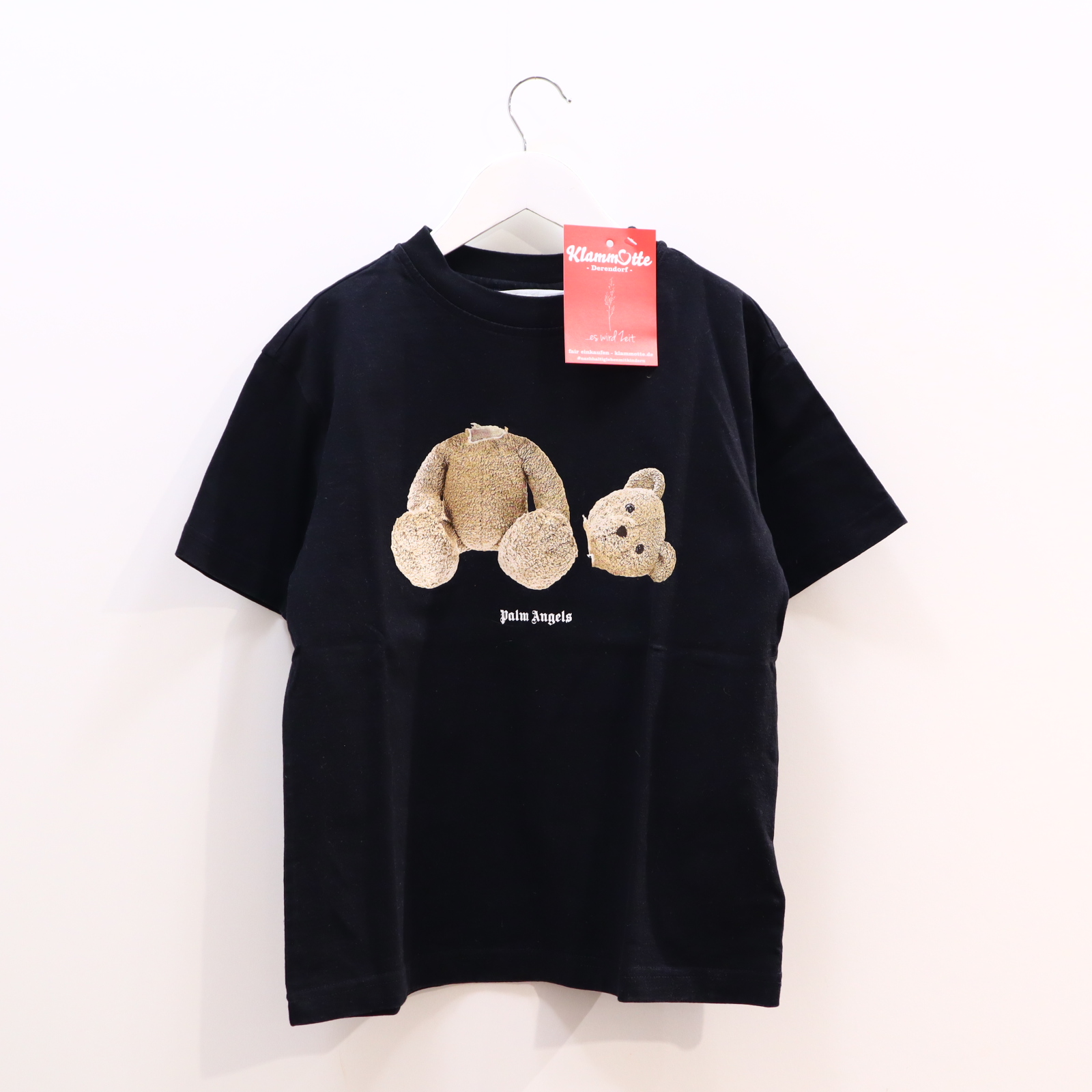 Oberteil Palm Angels Gr. 152 kurzarm Shirt schwarz Baumwolle Logo/Print