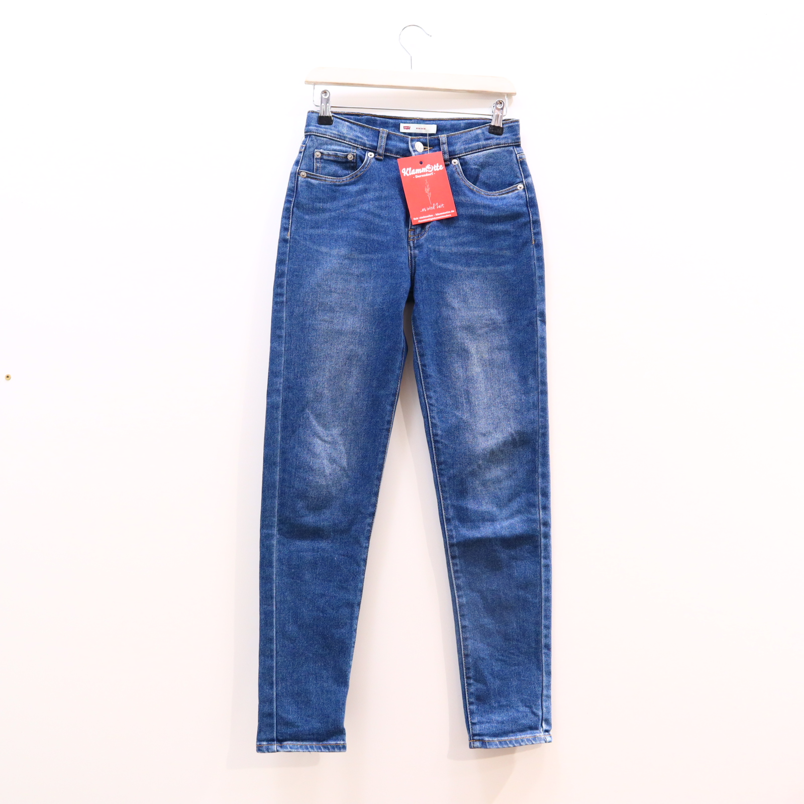 Hose LEVIS Jeans 152 blau Denim Knopf/Reißverschluß Mini Mom