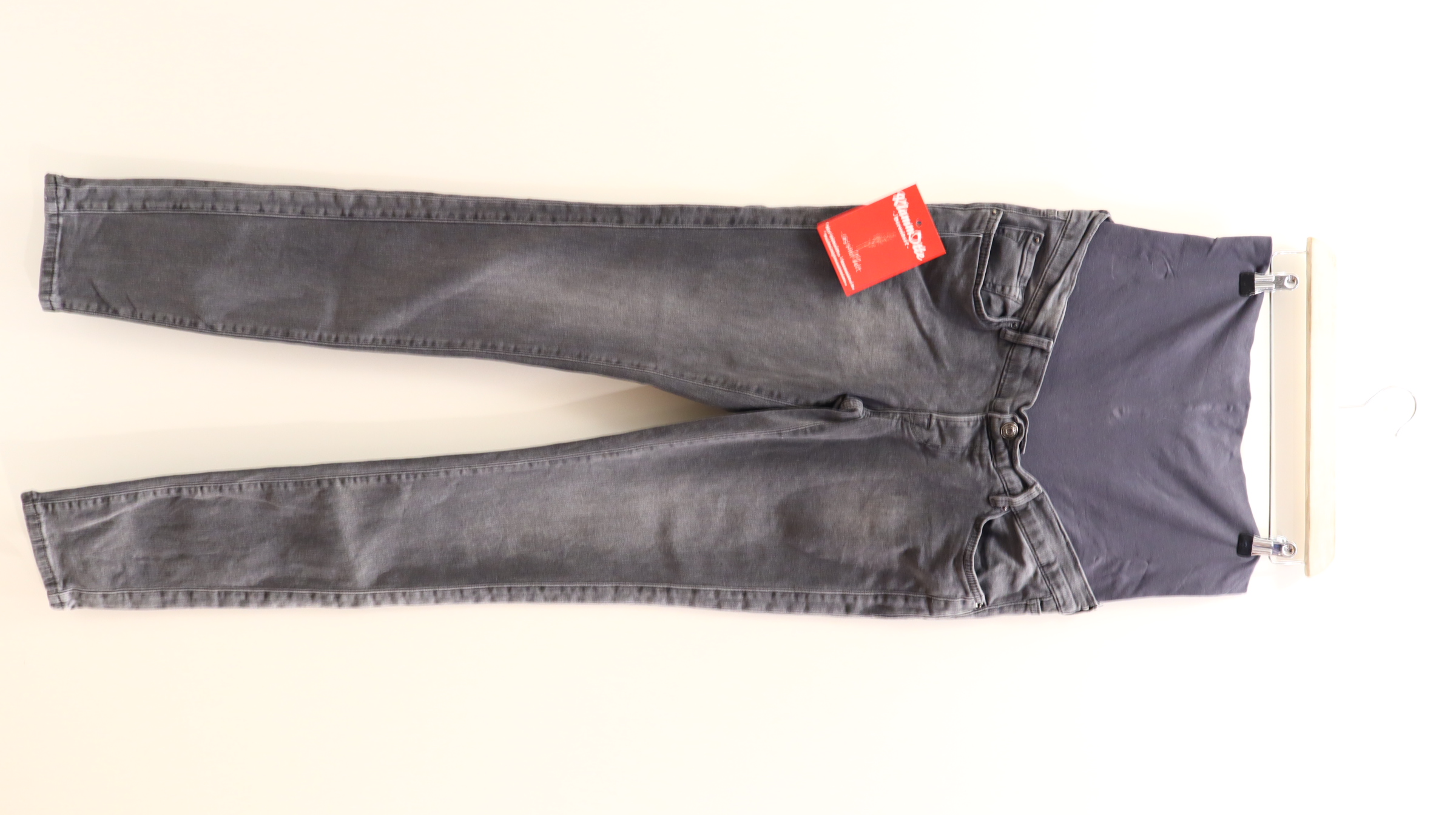 Hose noppies M/38/40 Jeans W30/L32 Slim grau denim High rib/verstellbar
