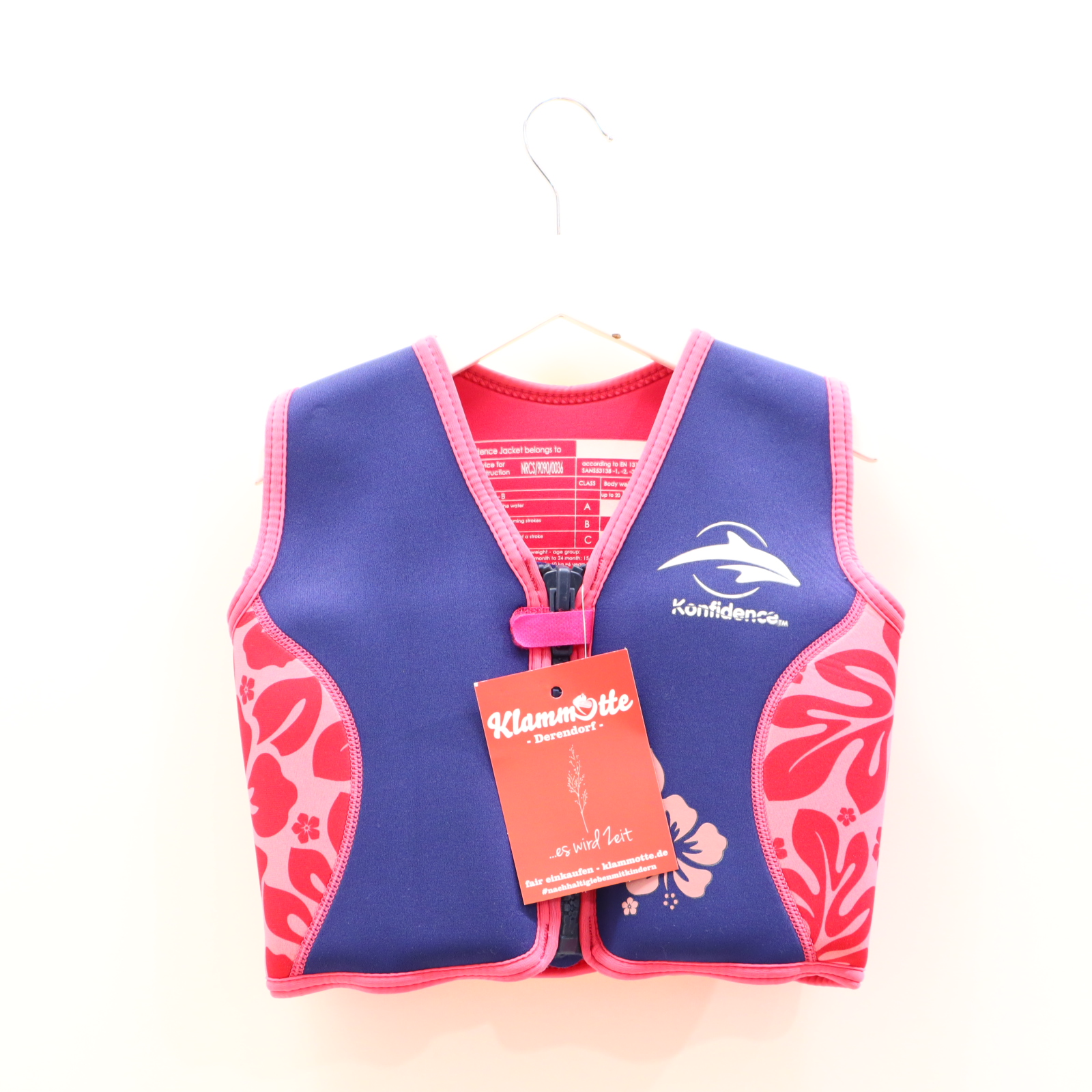 Schwimmhilfe Konfidence Schwimmweste bis 25 Kg blau/rosa/rot