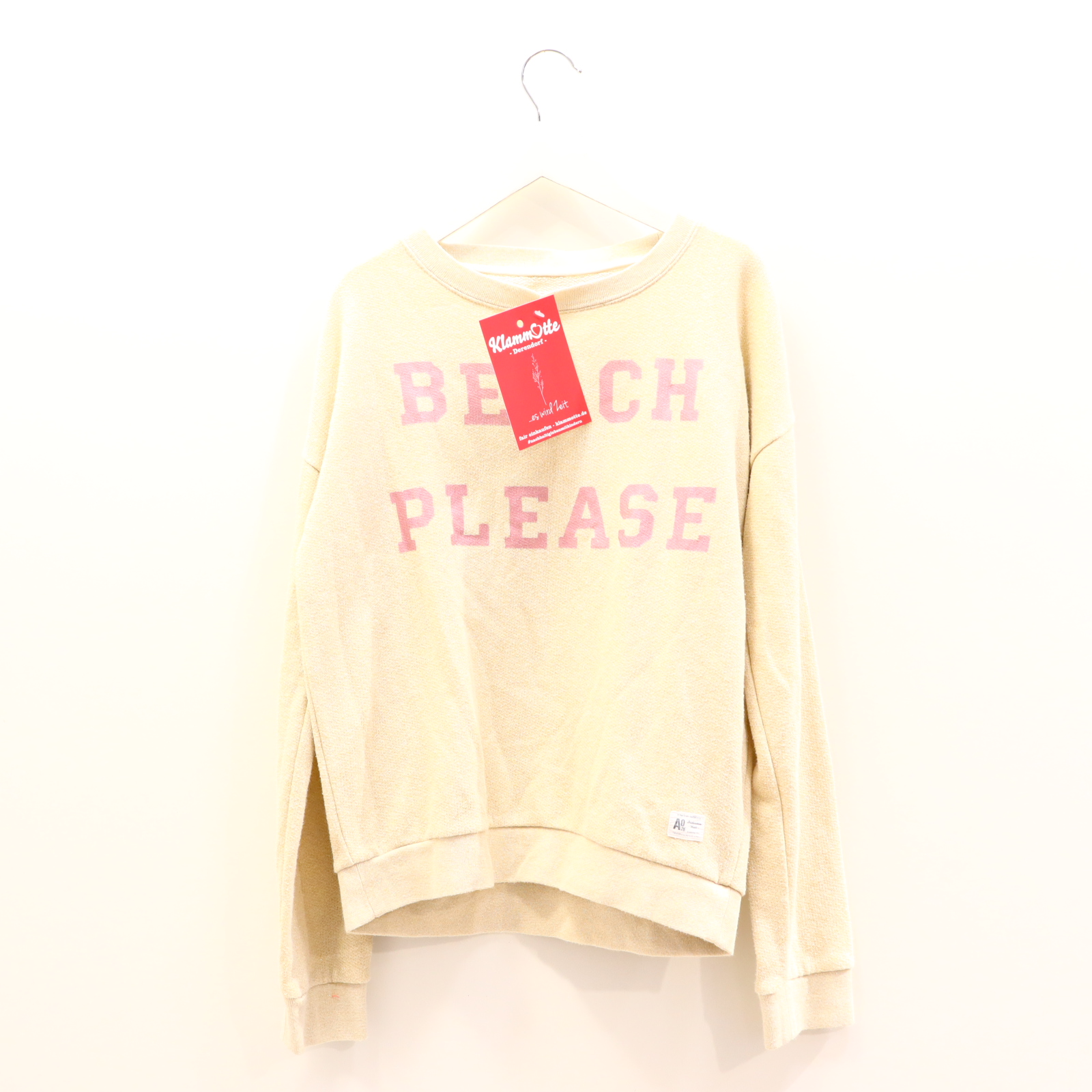 Oberteil american outfitters 164 creme glitzer/Print Sweatshirt Baumwolle/metallische Fasern