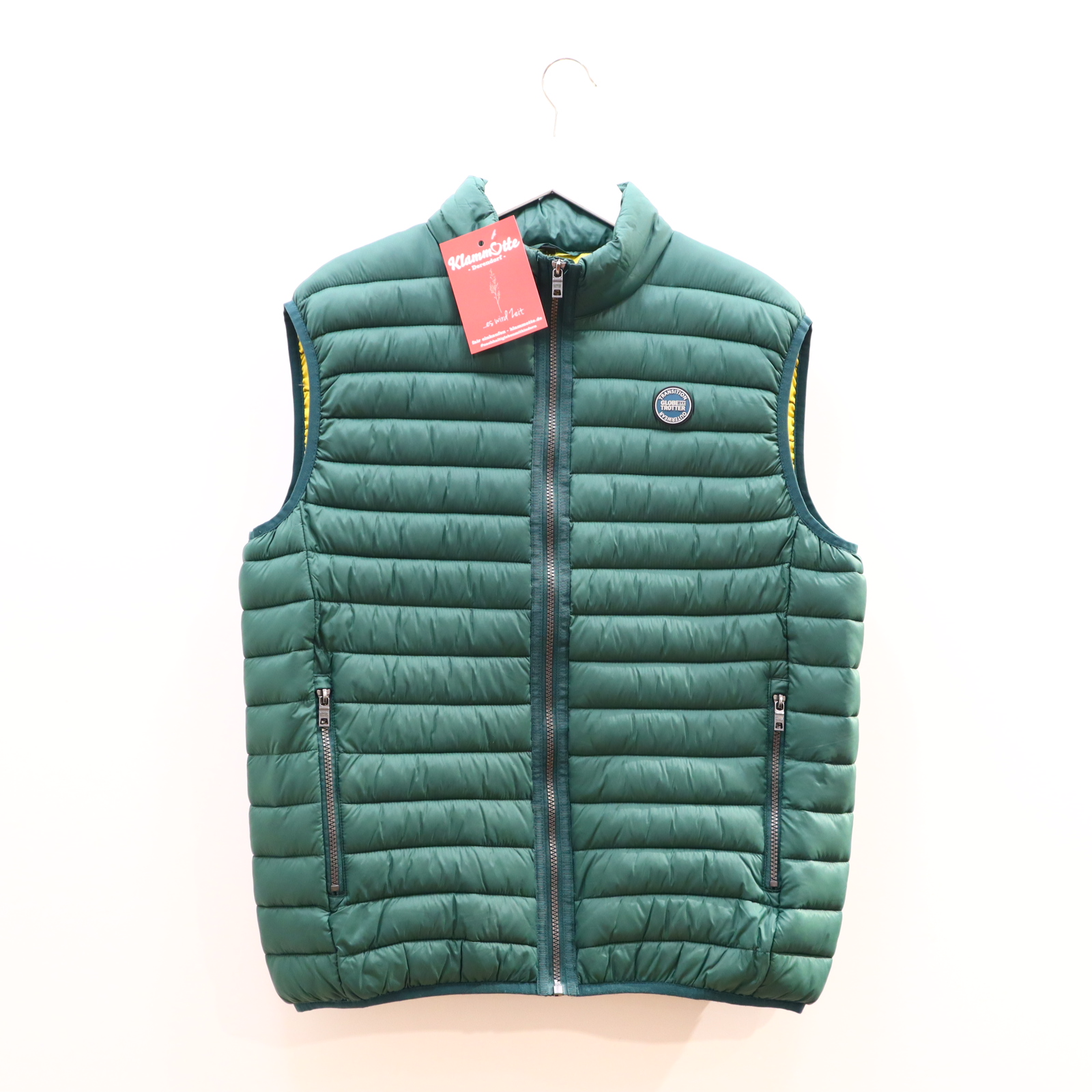 Jacke GLOBETROTTER 182 grün Applikation/Logo Steppweste L