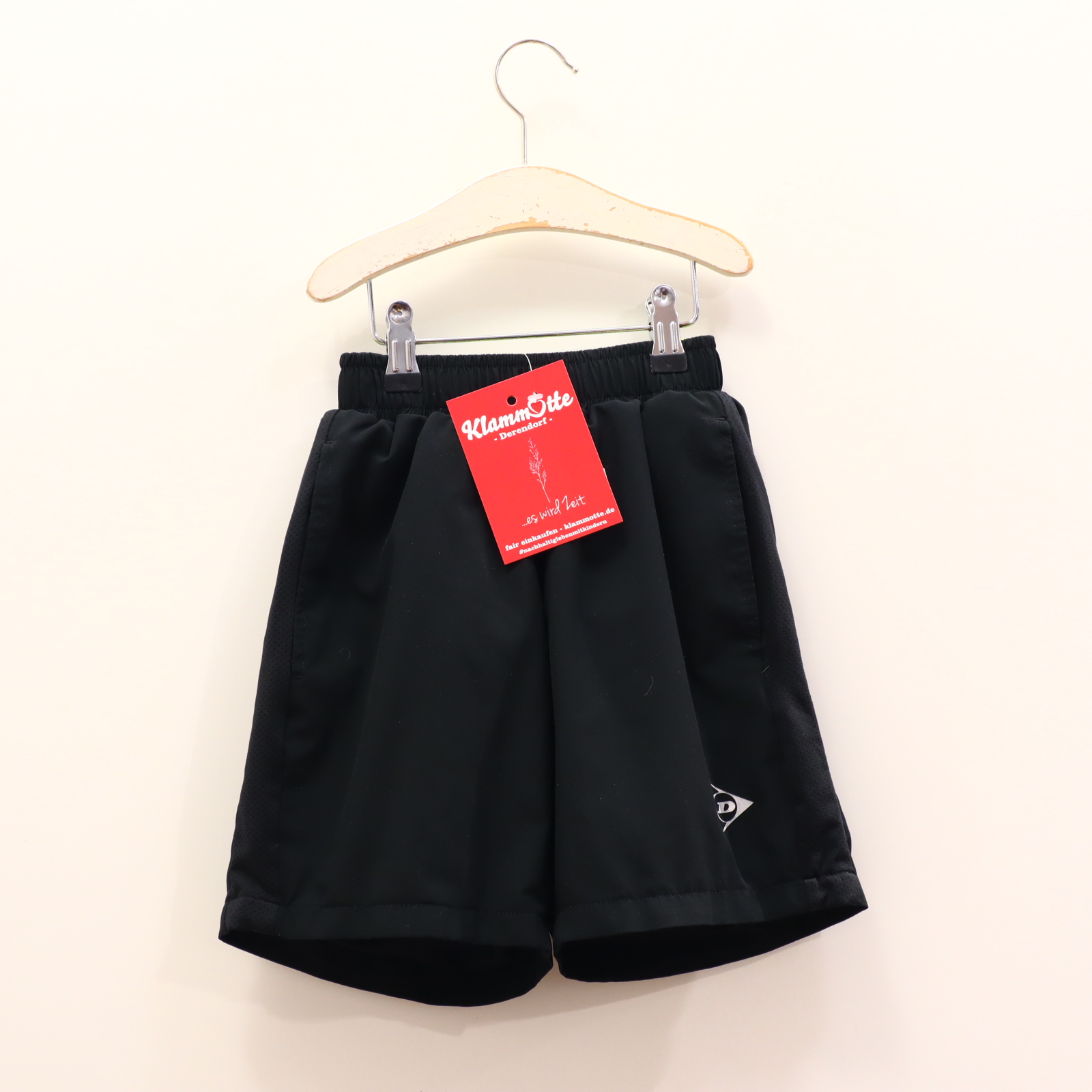 Hose DUNLOP 128 Short/Sporthose schwarz Logo/Print Gummibandzug/Kordelzug
