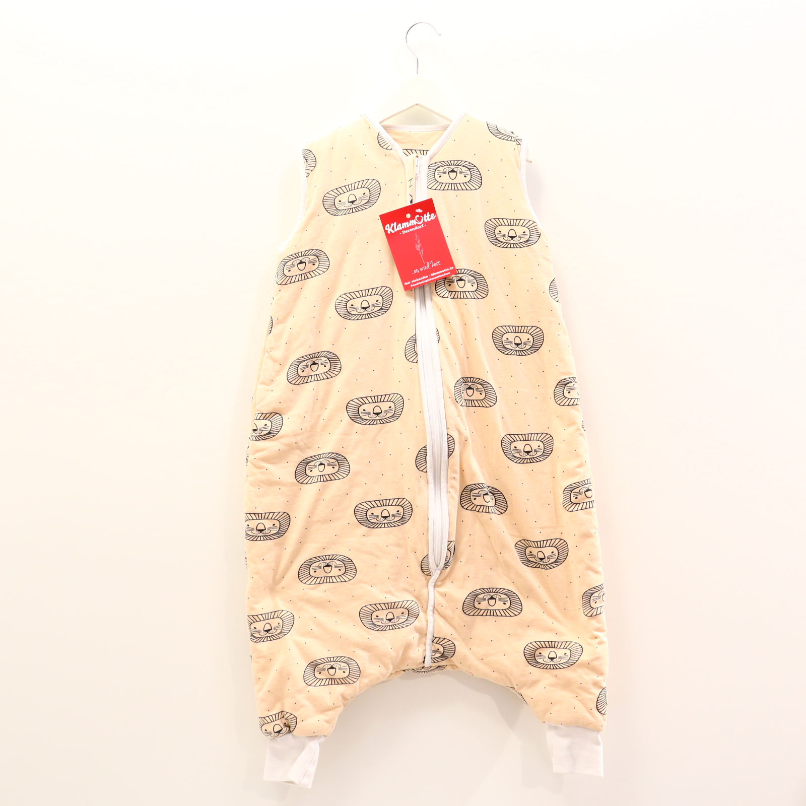 Schlafsack Hosenmax 90cm Schlafsack mit Beinen schwarz/sand Alloverprint Bio-Baumwolle ganzjährig/2.5 TOG Polyester