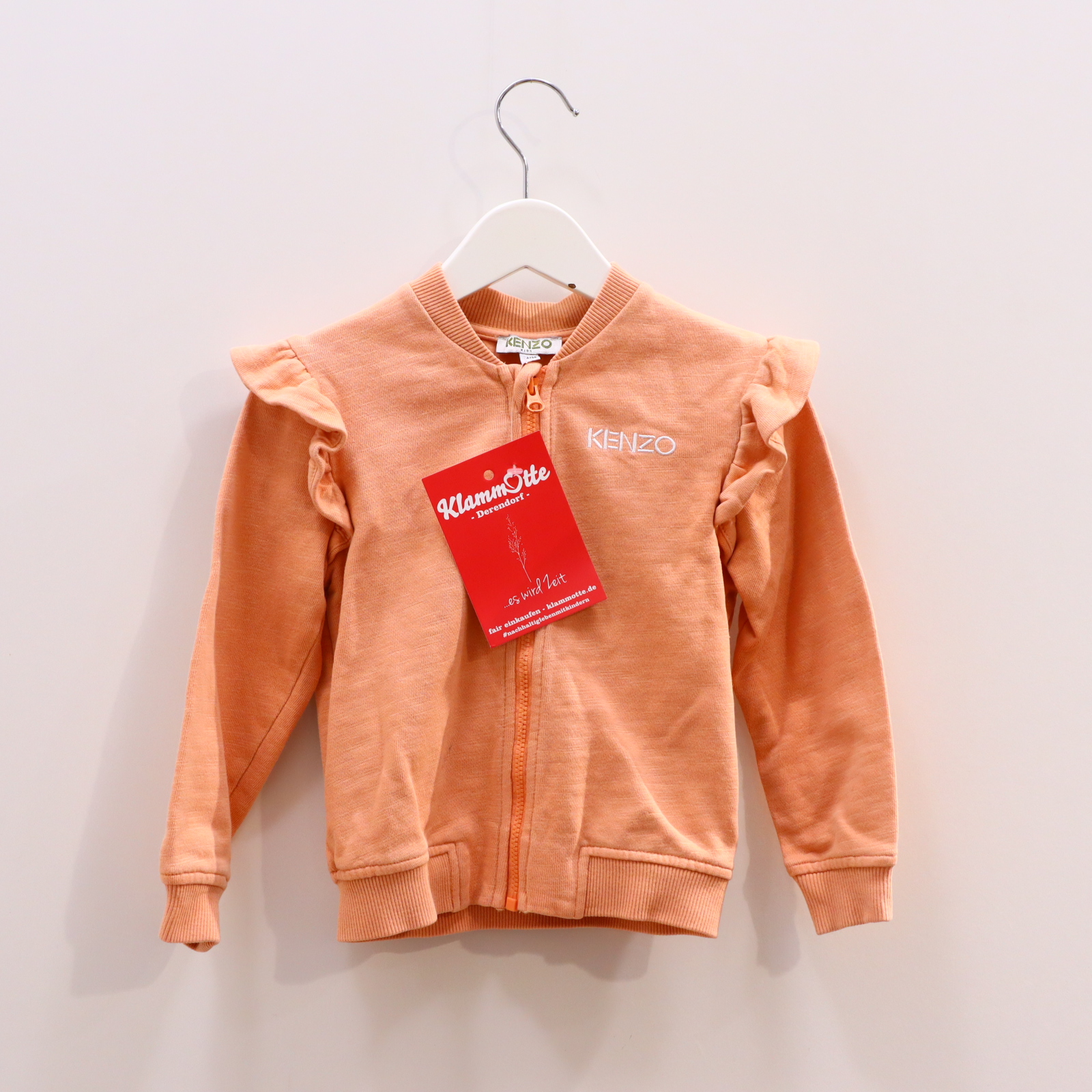 Oberteil KENZO 98 apricot Applikation/Logo/Stickerei/Volants Sweatjacke ganz kl. Fleck
