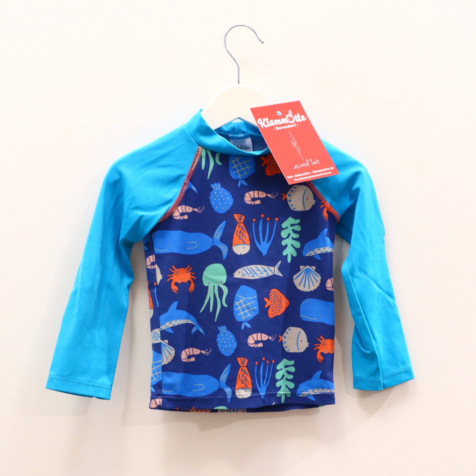 Bademode mini Boden 86 blau/bunt/türkis Alloverprint langarm/UV-Shirt