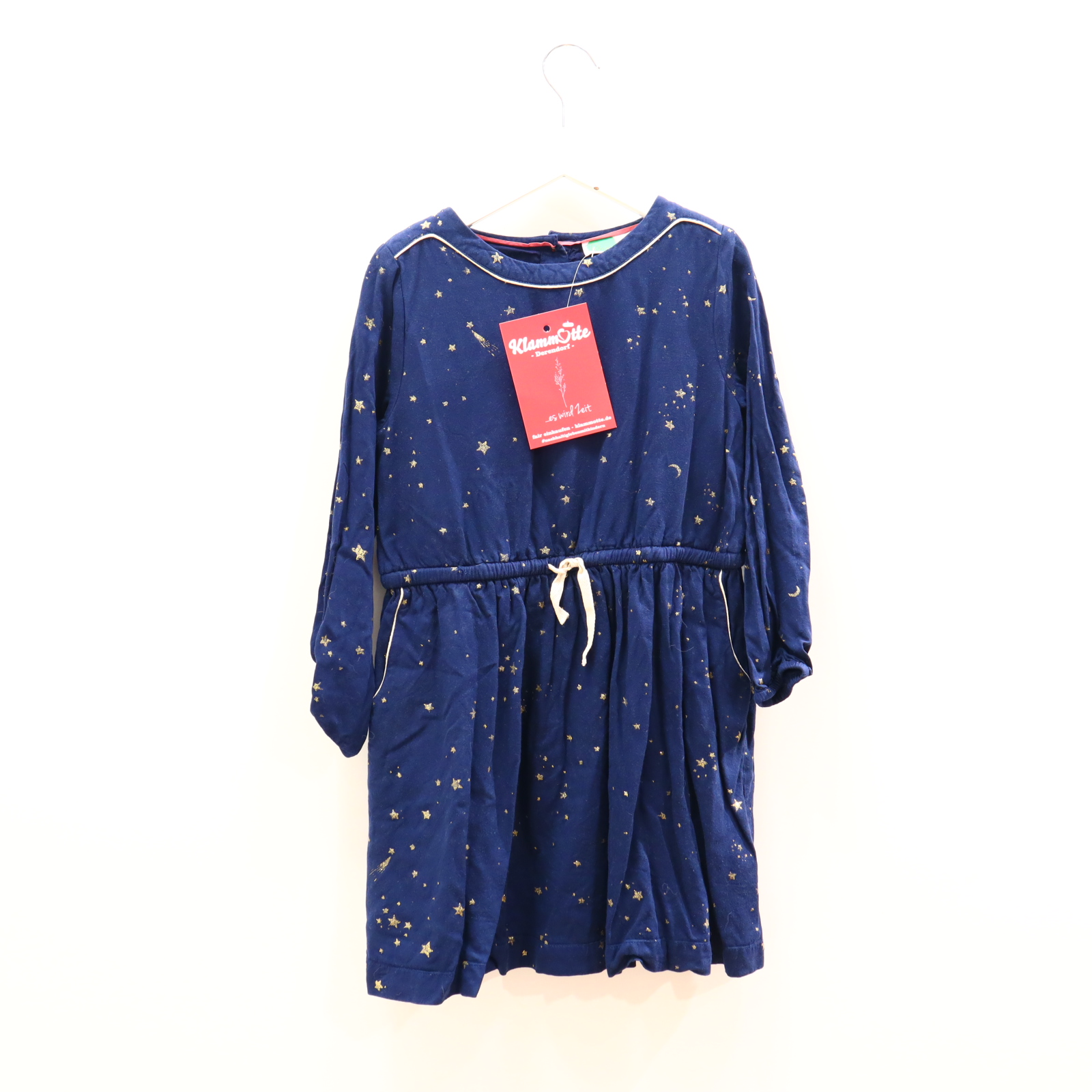 Kleider & Röcke mini Boden Kleid 122 blau Allover Print/Sterne Viskose Knopfleiste