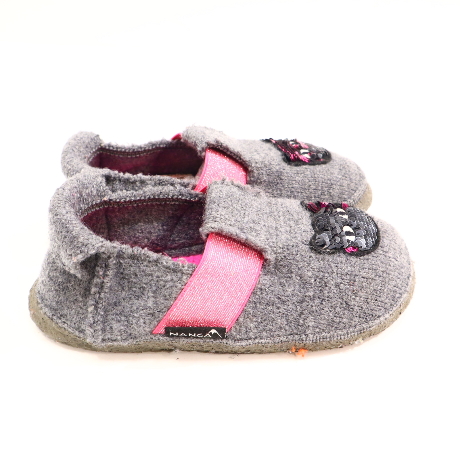 Hausschuhe/Wasserschuhe NANGA 33 grau/pink Slipper Filz/Wolle