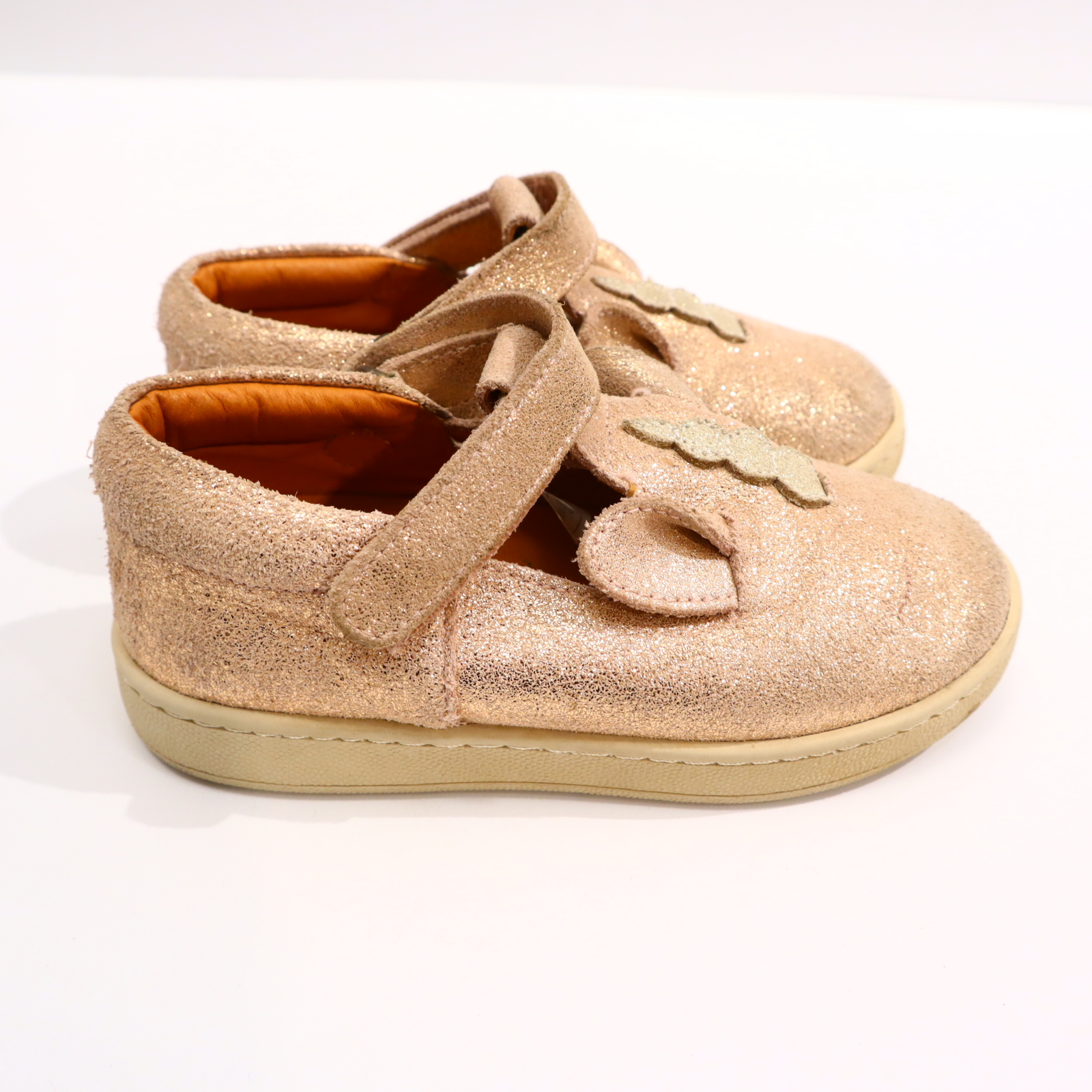 Halbschuhe DONSJE 26 metallic/rosa Wildleder leichte gleichmäßige Ablaufspuren