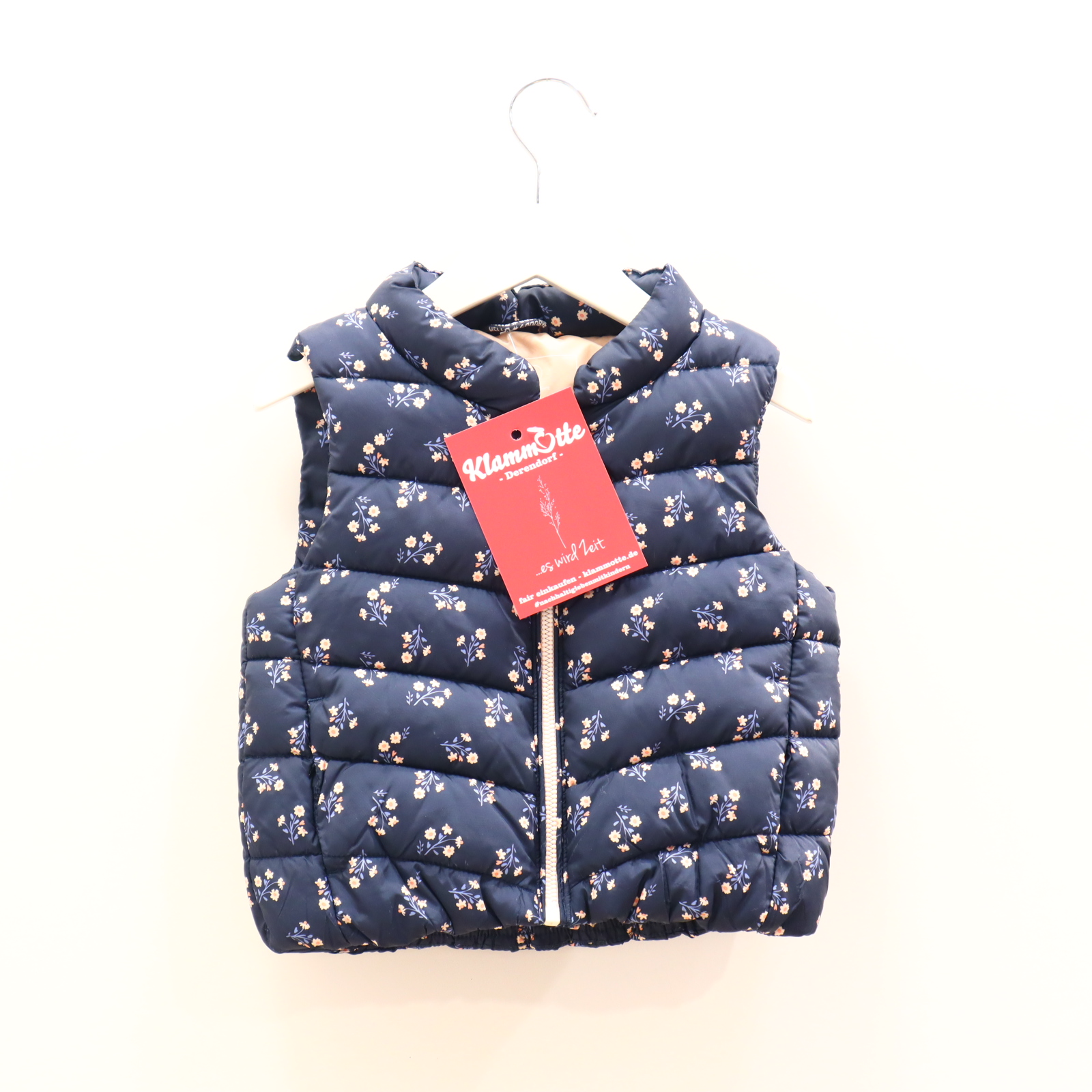 Jacke C&A Steppweste 92 blau Alloverprint/Blumen