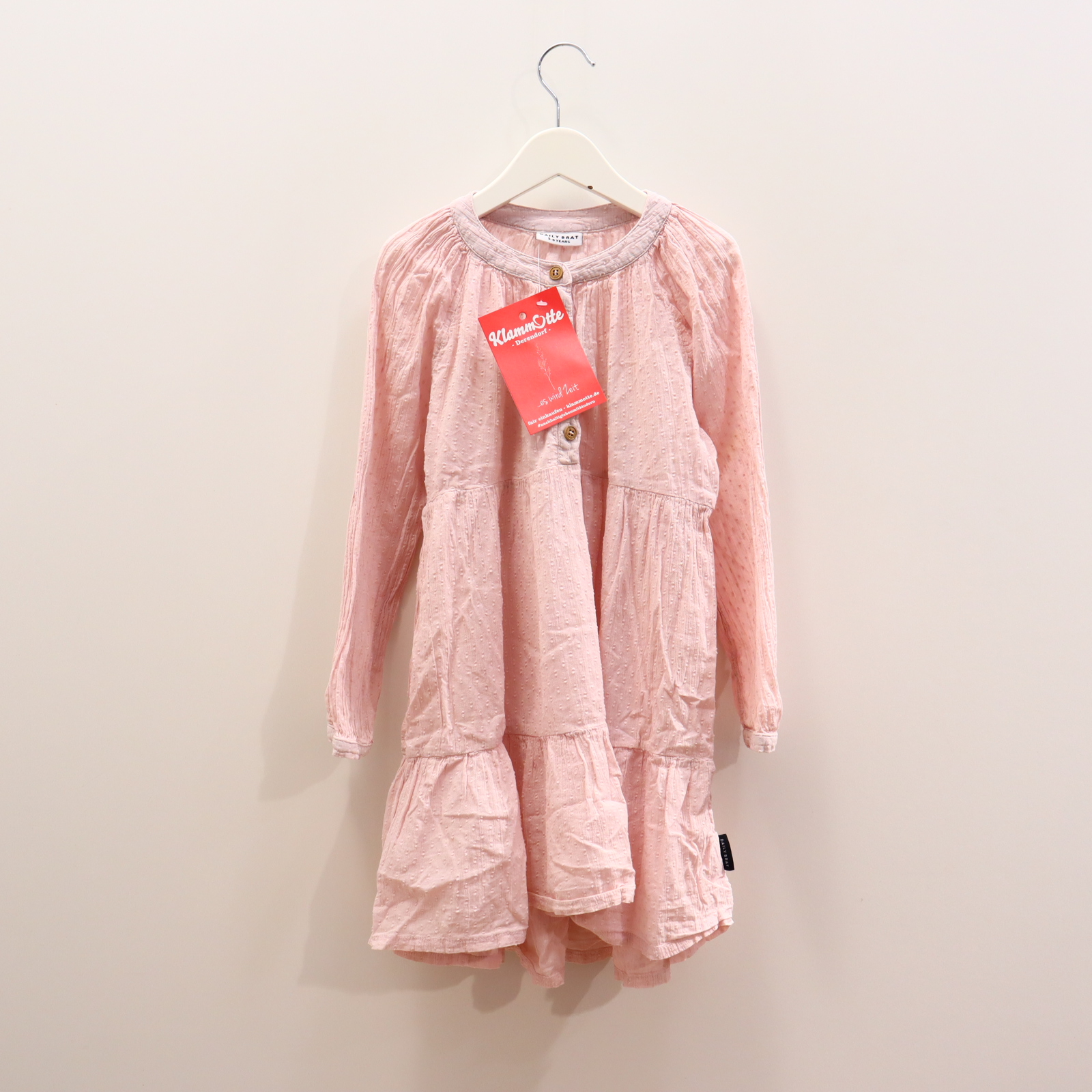 Kleider & Röcke DAILY BRAT Baumwollkleid 110/116 rosa gepunktet Baumwolle Knopfleiste