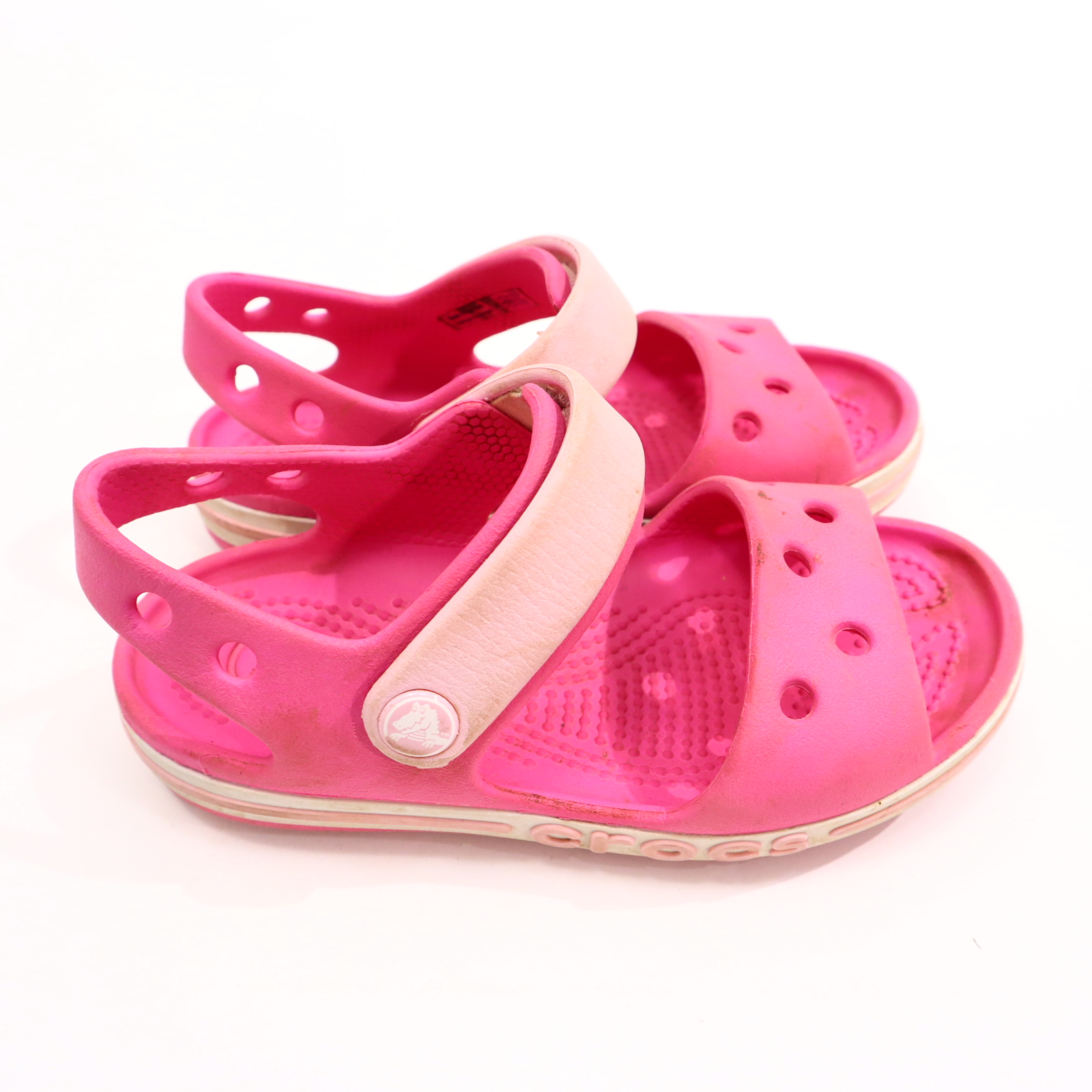 Sandalen CROCS 25/26 pink/rosa leichte gleichmäßige Ablaufspuren