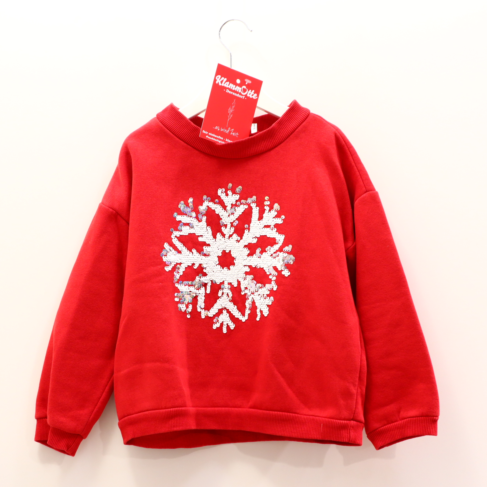 Oberteil KOTON KIDS 116/122 rot Wendepailetten Sweatshirt Baumwolle/Polyester/Viskose