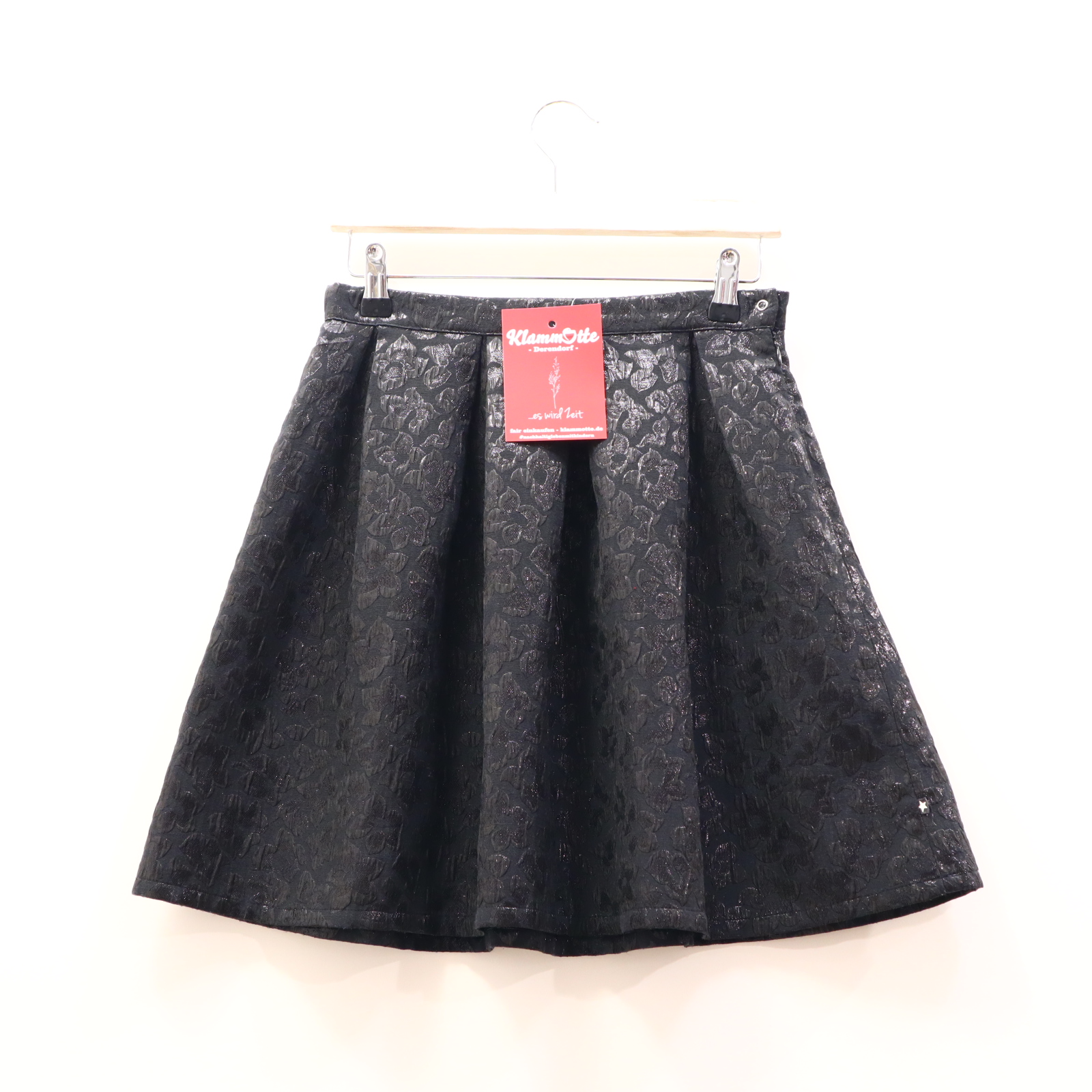 Kleider & Röcke Molo Rock 158/164 schwarz Blumen Baumwolle/Polyester Druckknopf/verstellb. Bund/Reißverschluß