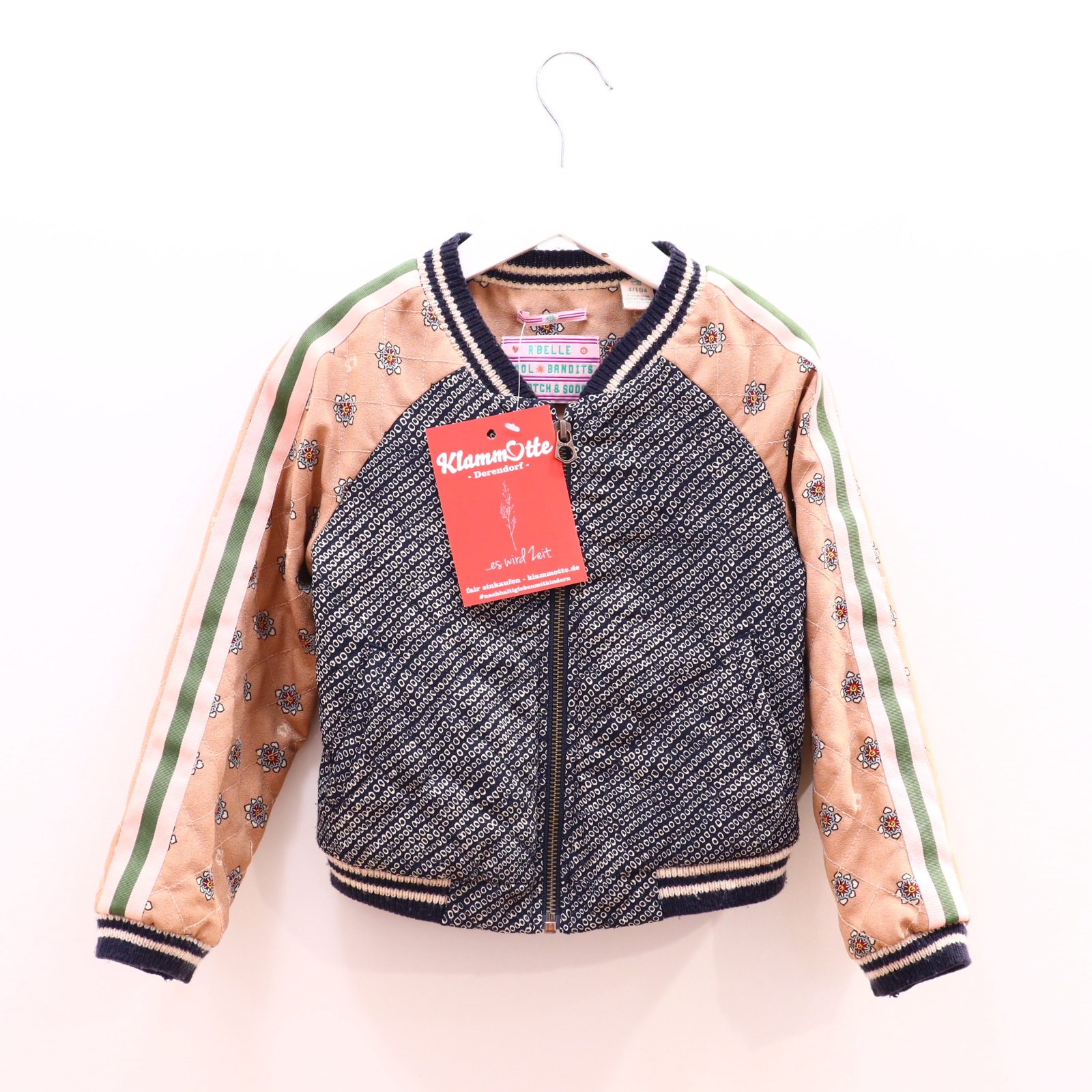 Jacke SCOTCH & SODA Blouson 104/110 blau/creme/rosa Frühjahr/Sommer/Übergang Alloverprint/Muster