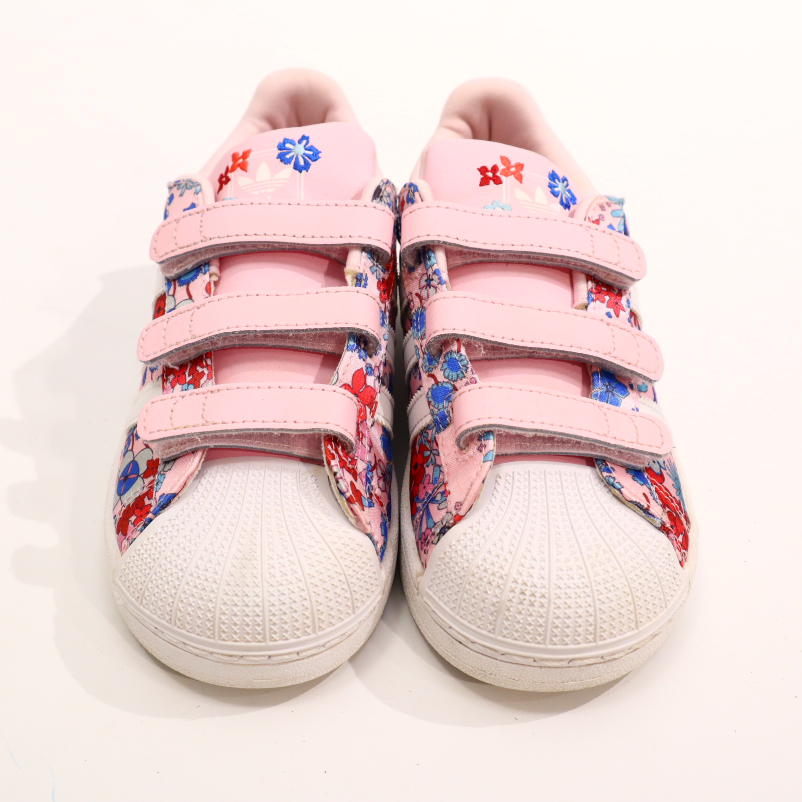 Halbschuhe Adidas SUPERSTAR Klett/Sneaker 32 bunt/rosa Textil neuwertig!