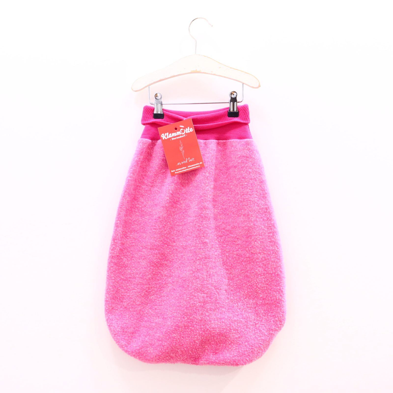 Schlafsack COSILANA 50cm Puksack/Strampelsack pink melange Schurwolle/Wollfleecce