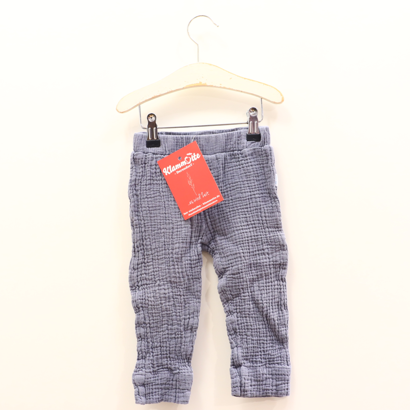 Hosen & Strampler LITTLE ONE 80 grau Schlupfhose Baumwolle/Musselin Gummibandzug