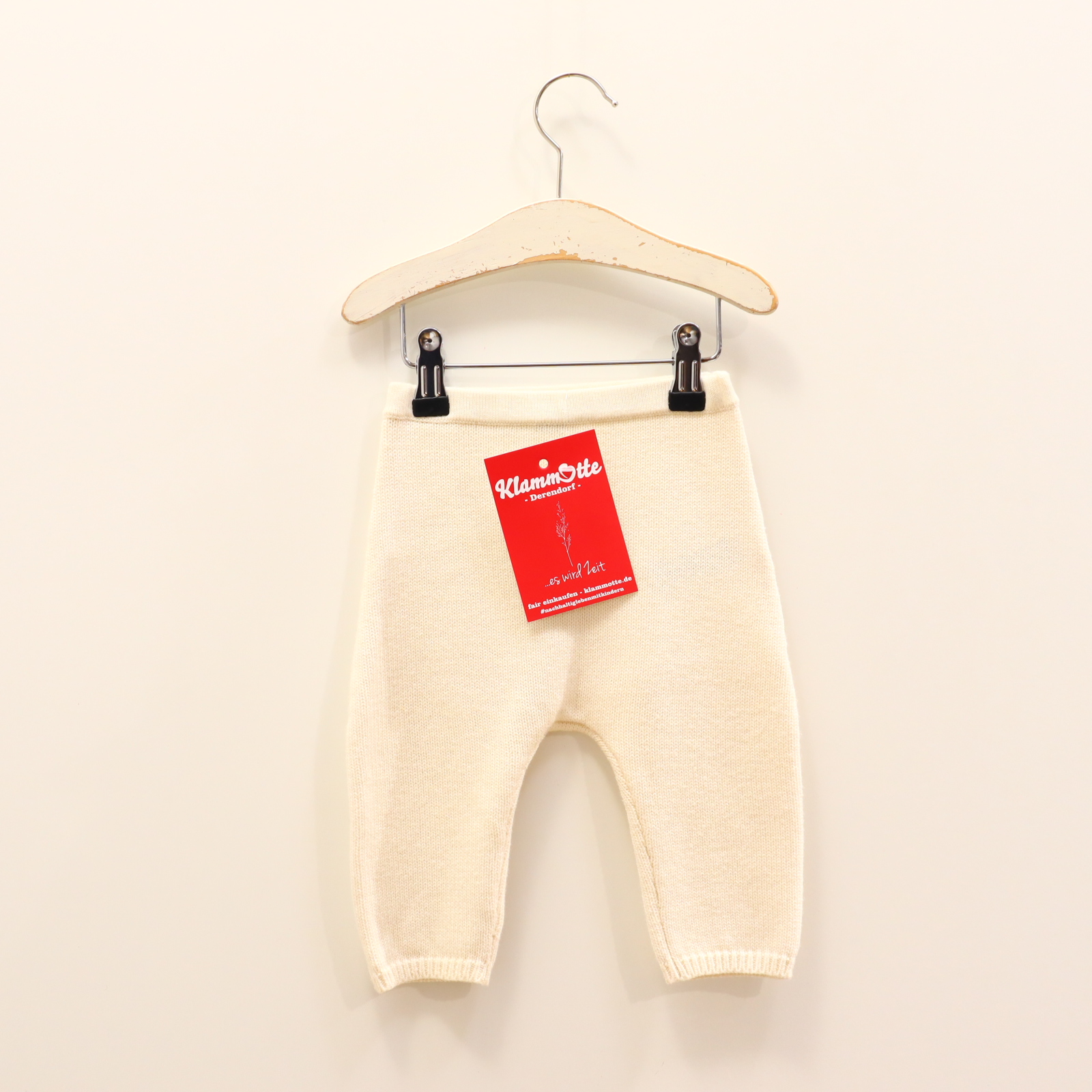 Hosen & Strampler PETIT BATEAU 62 creme Strickhose Baumwolle/Wolle Gummibandzug