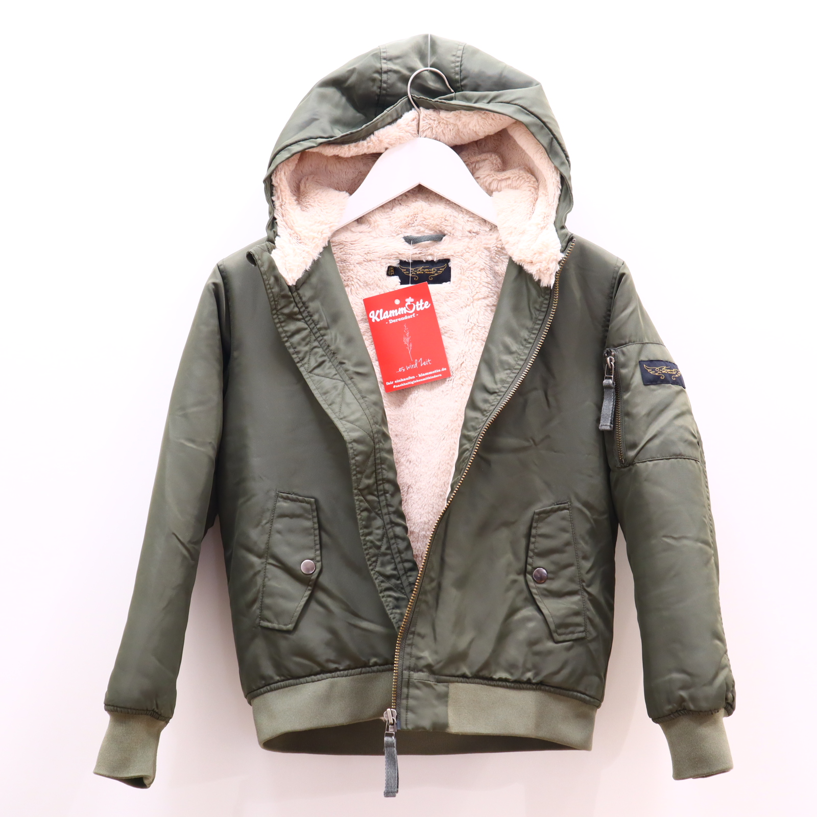 Jacke Finger in the nose Blouson/Bomberjacke 152/158 Herbst/Winter gefüttert/Teddyfutter kl. Gebrauchsspuren