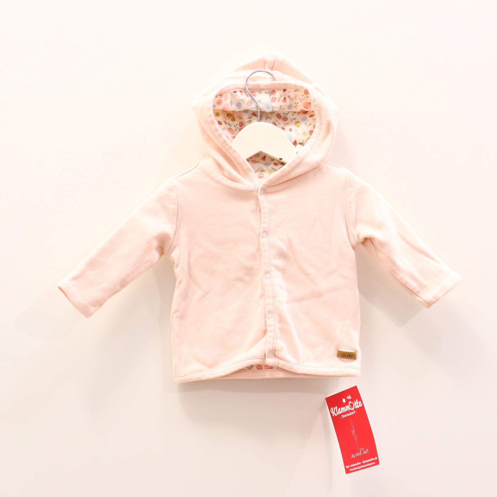Oberteil LITTLE DUTCH 68 bunt/rosa/weiß Alloverprint/Applikation/Blumen/Logo Sweatshirt Bio-Baumwolle/Doublelayer/Jersey wendbar