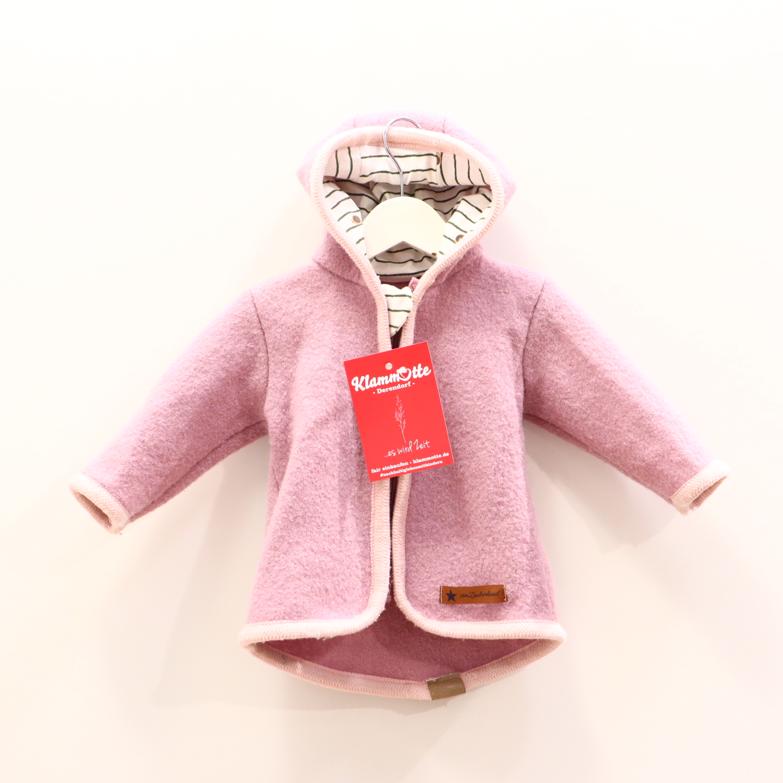 Jacken & Overalls Selfmadelabel Wollwalkjacke 74 rosa Jerseyfutter Animalprint Schurwolle