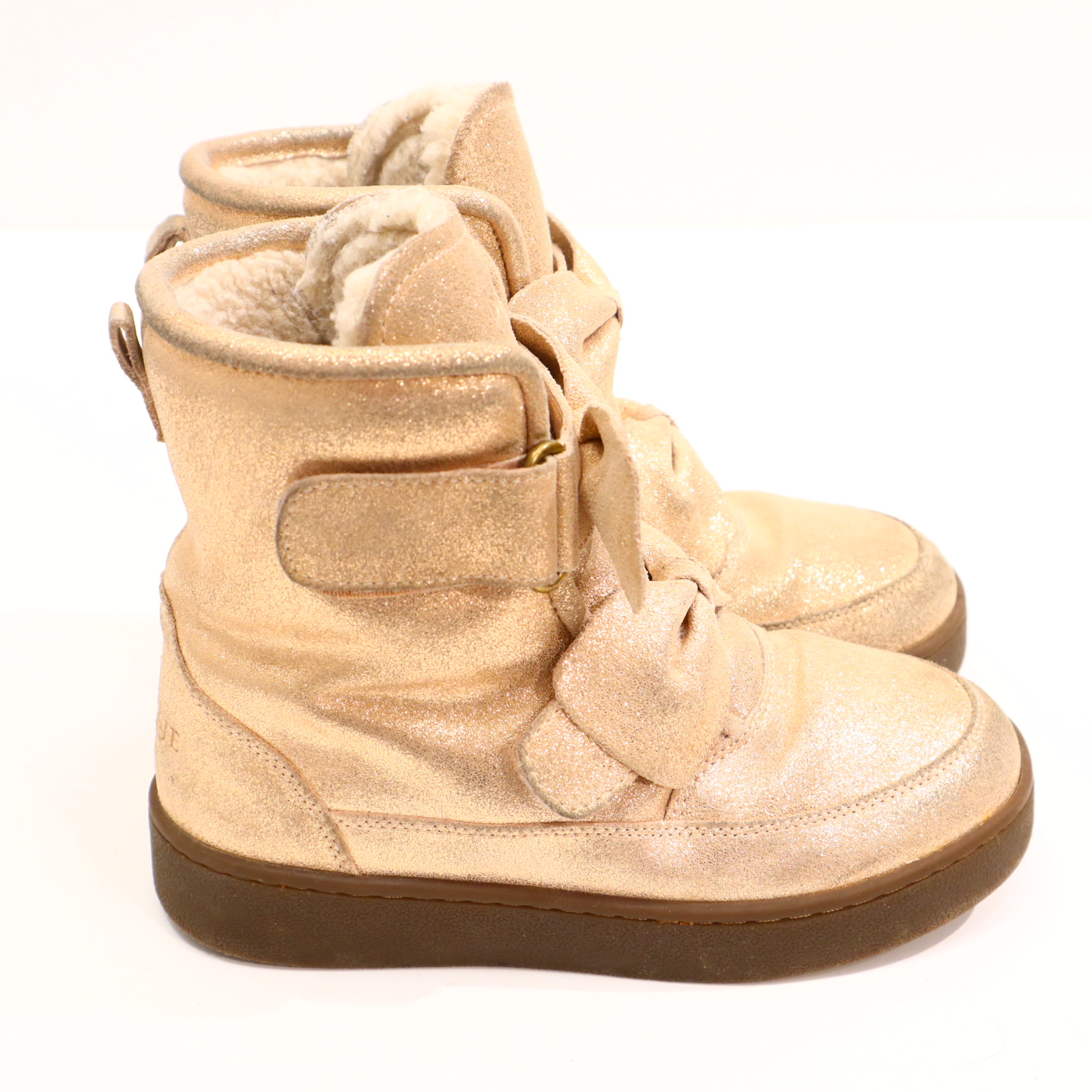 Halbschuhe DONSJE Boots/Stieffelette 30 rosa Leder Lammfell Herbst/Winter leichte gleichmäßige Ablaufspuren gefüttert